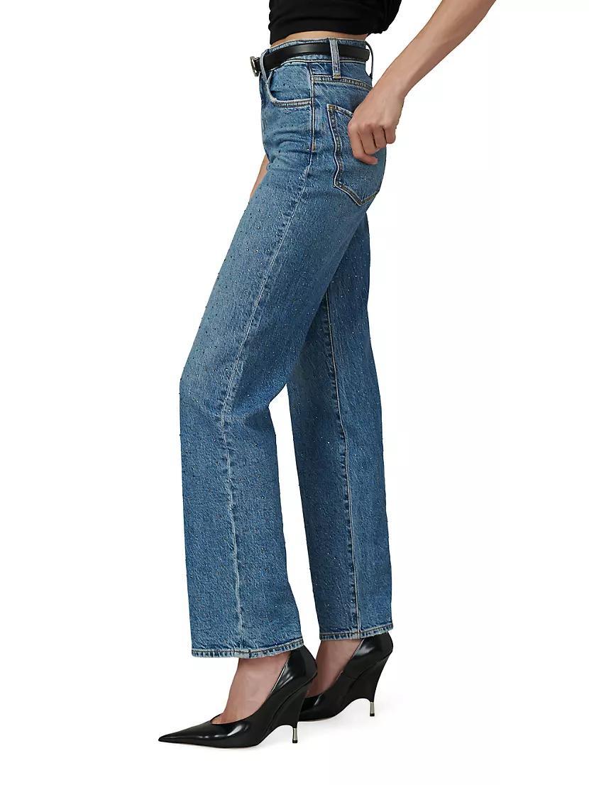 The Margot Embellished High-Rise Straight-Leg Jeans Product Image