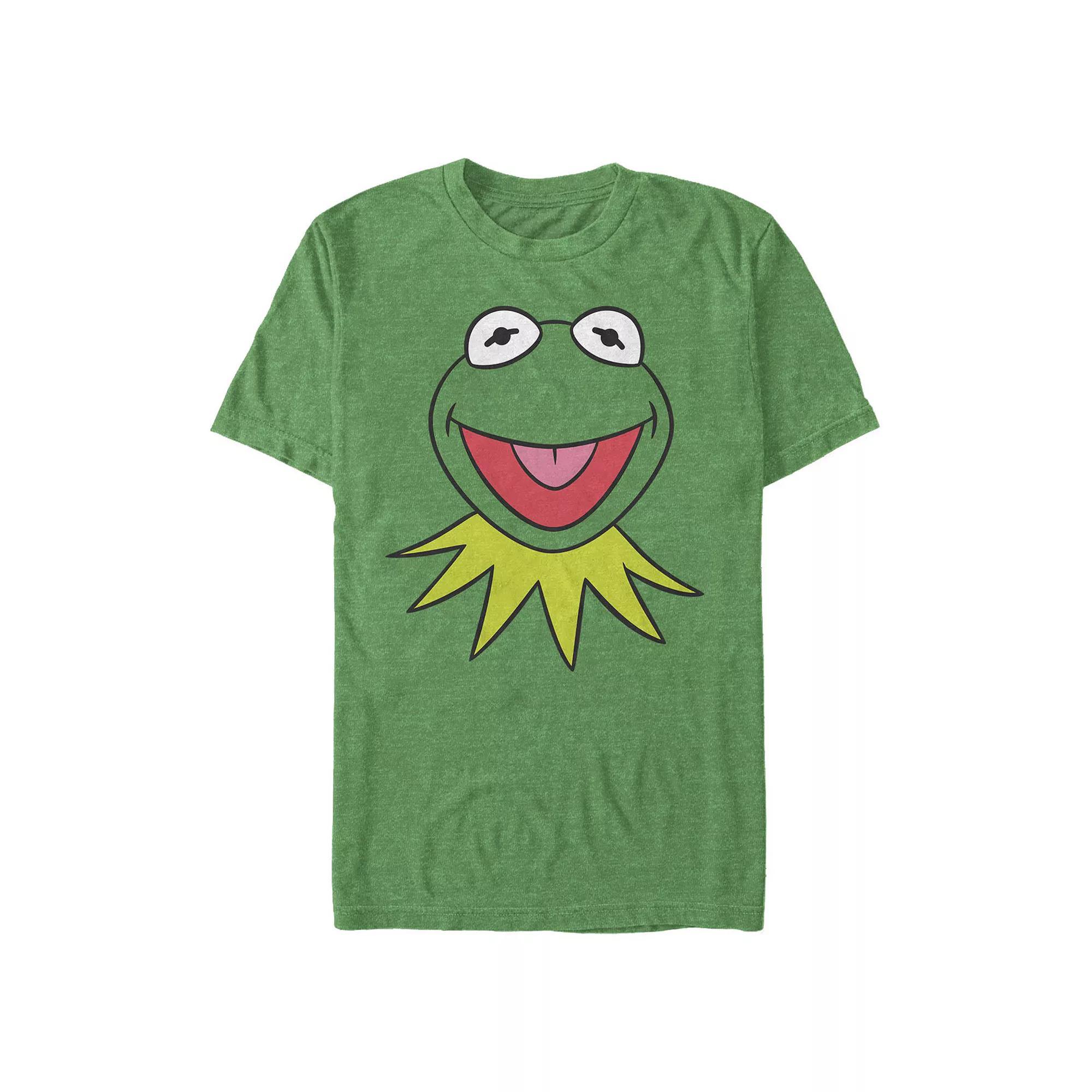 Big & Tall Kermit Big Face Graphic Tee, Men's, Size: 4XL Tall, Kelly Grey Product Image