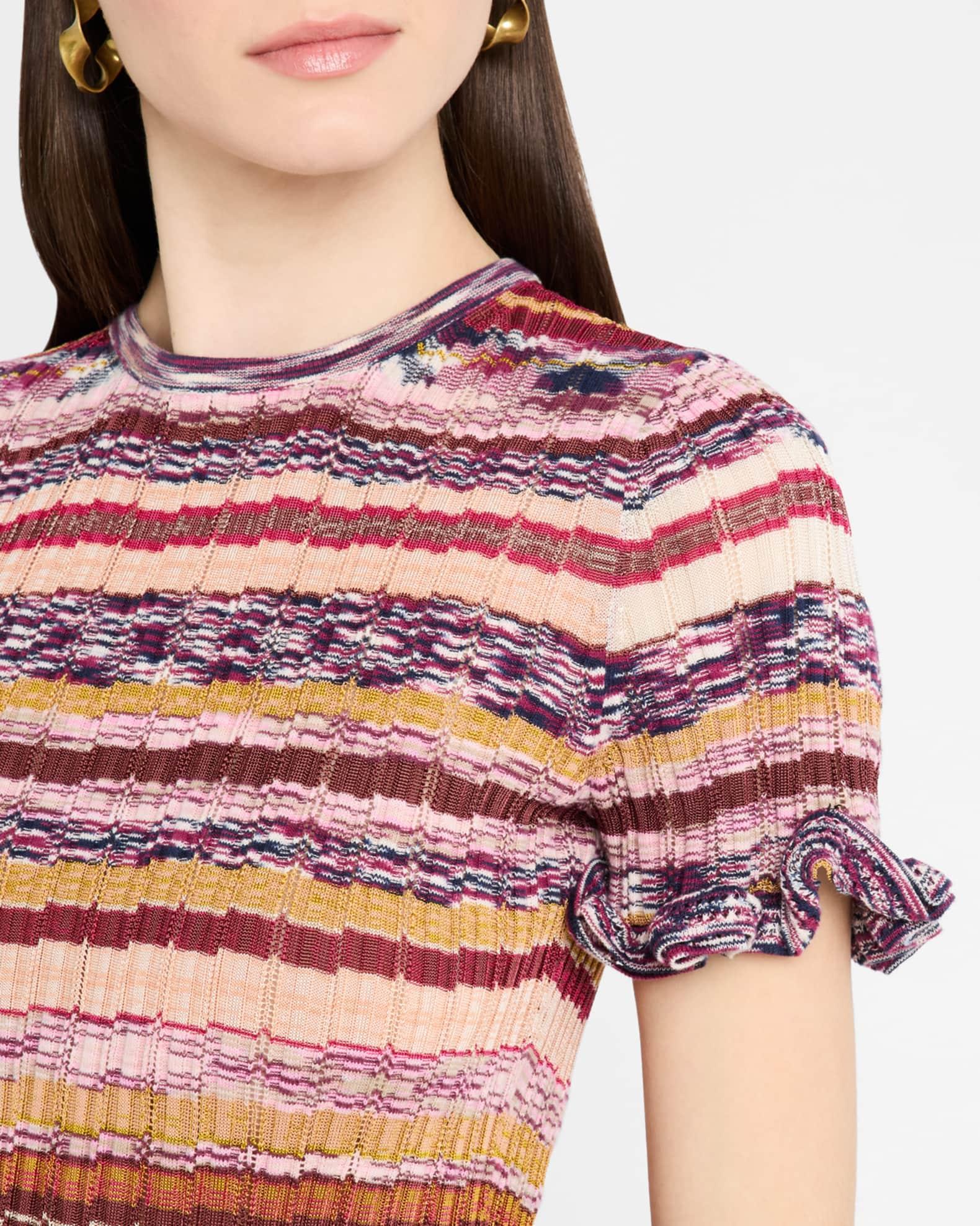 Miya Short-Sleeve Knit Ruffle Top Product Image