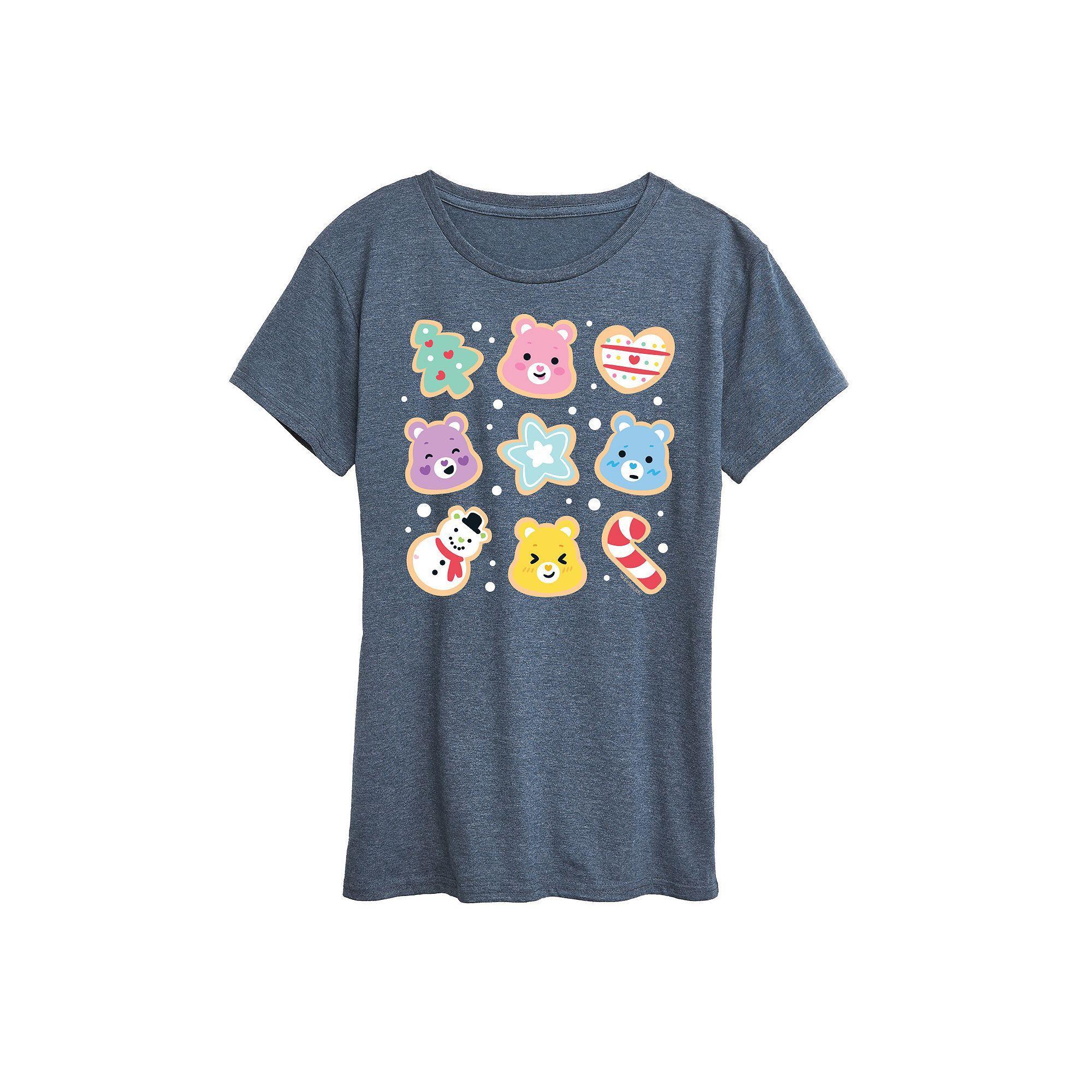Womens Care Bears Christmas Cookies Graphic Tee, Girls Blue Product Image