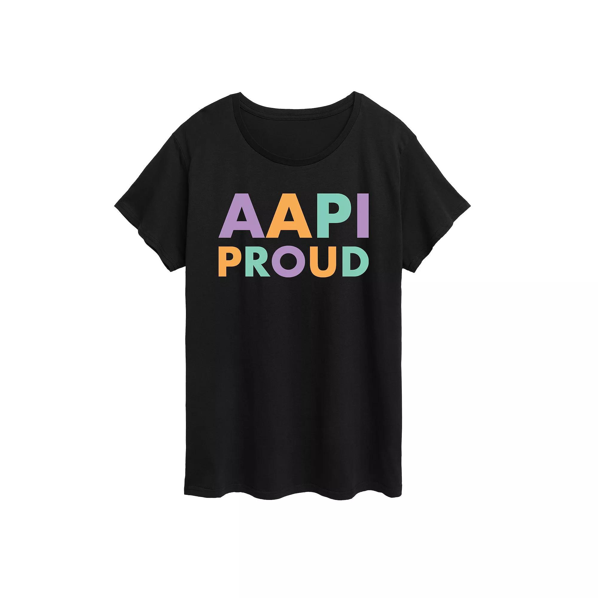 Plus AAPI Proud Graphic Tee, Womens Heather Grey Product Image