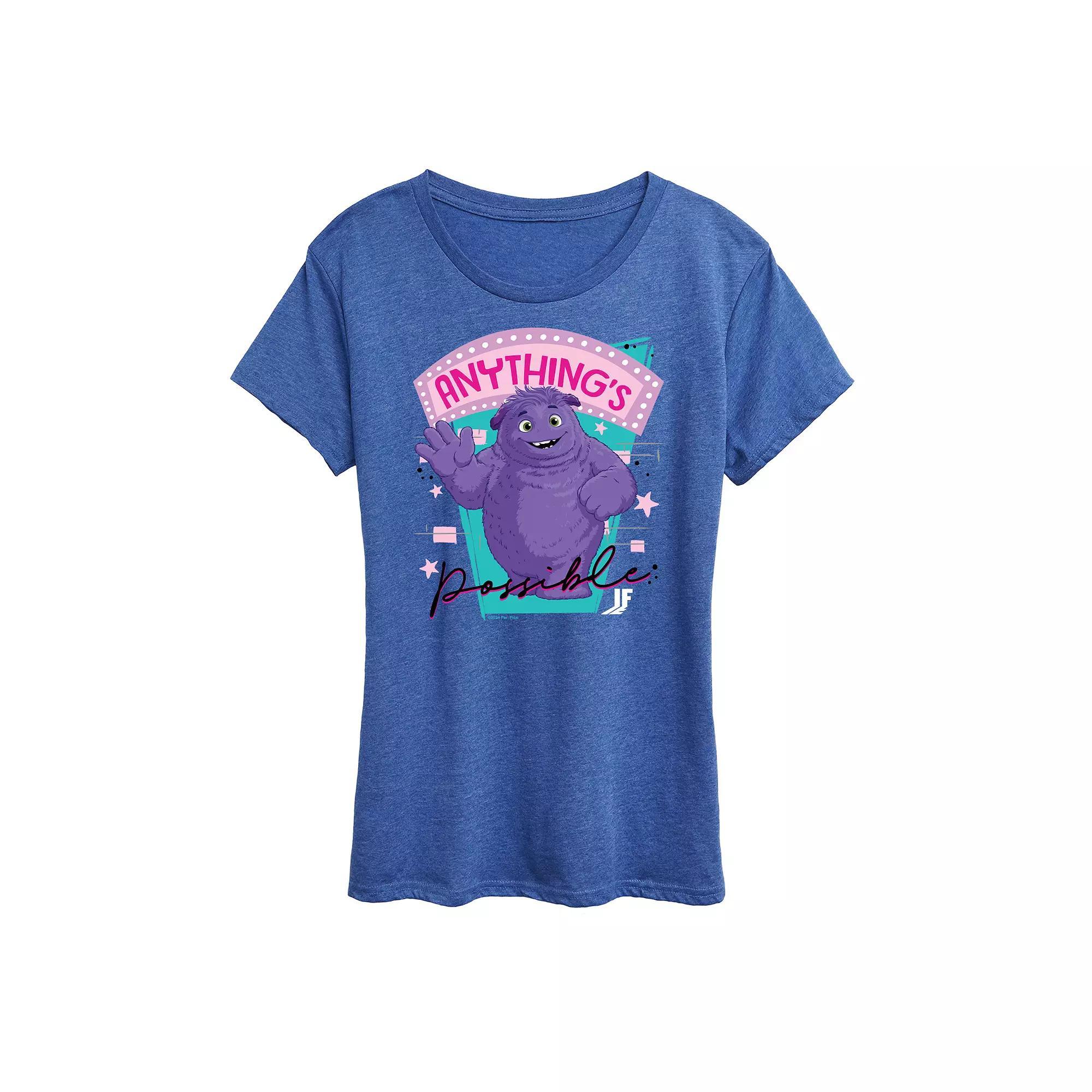 Womens Cross EKG Graphic Tee Grey Blue Product Image