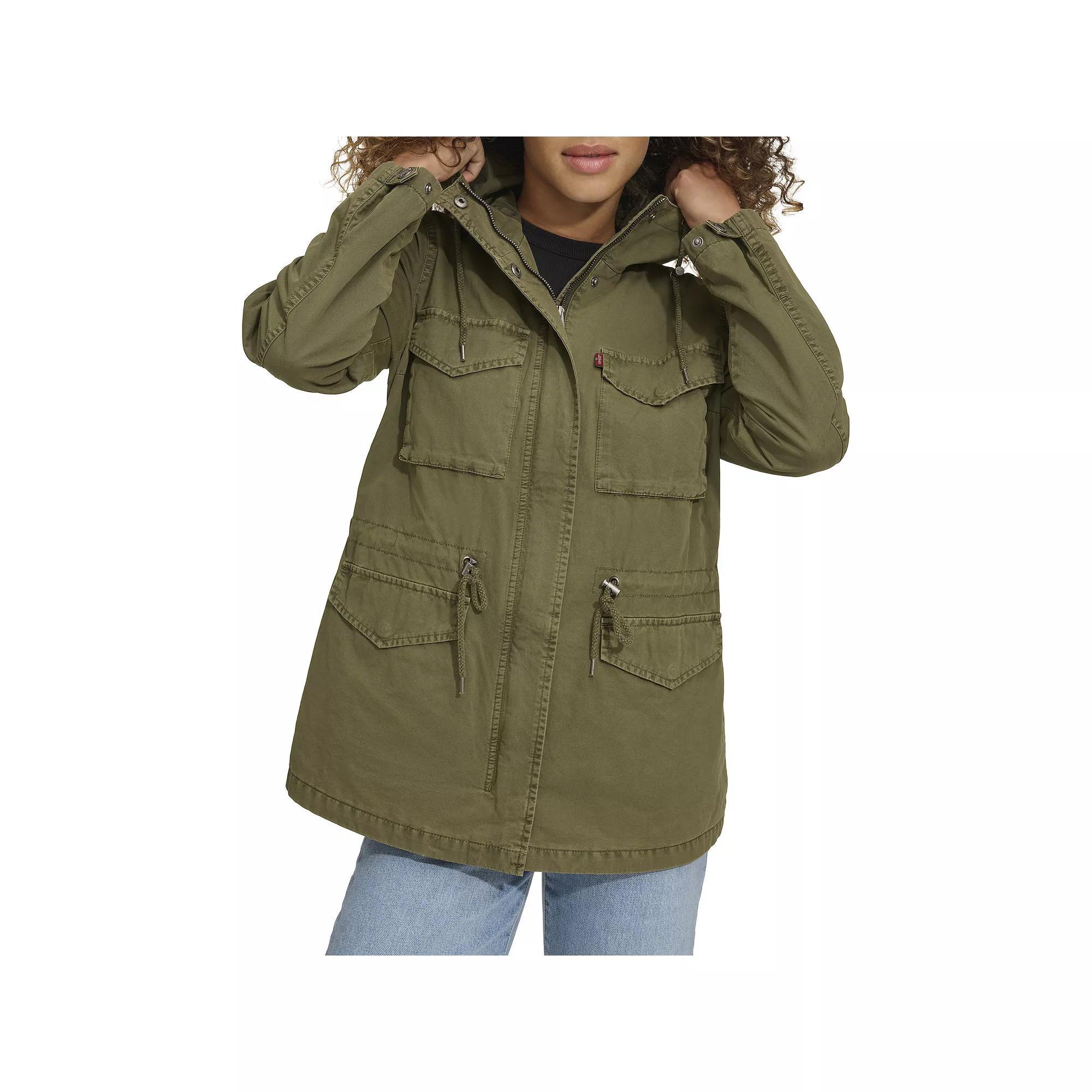 Women's Levi's® Lightweight Hooded Anorak Military Jacket, Size: Large, Green Product Image