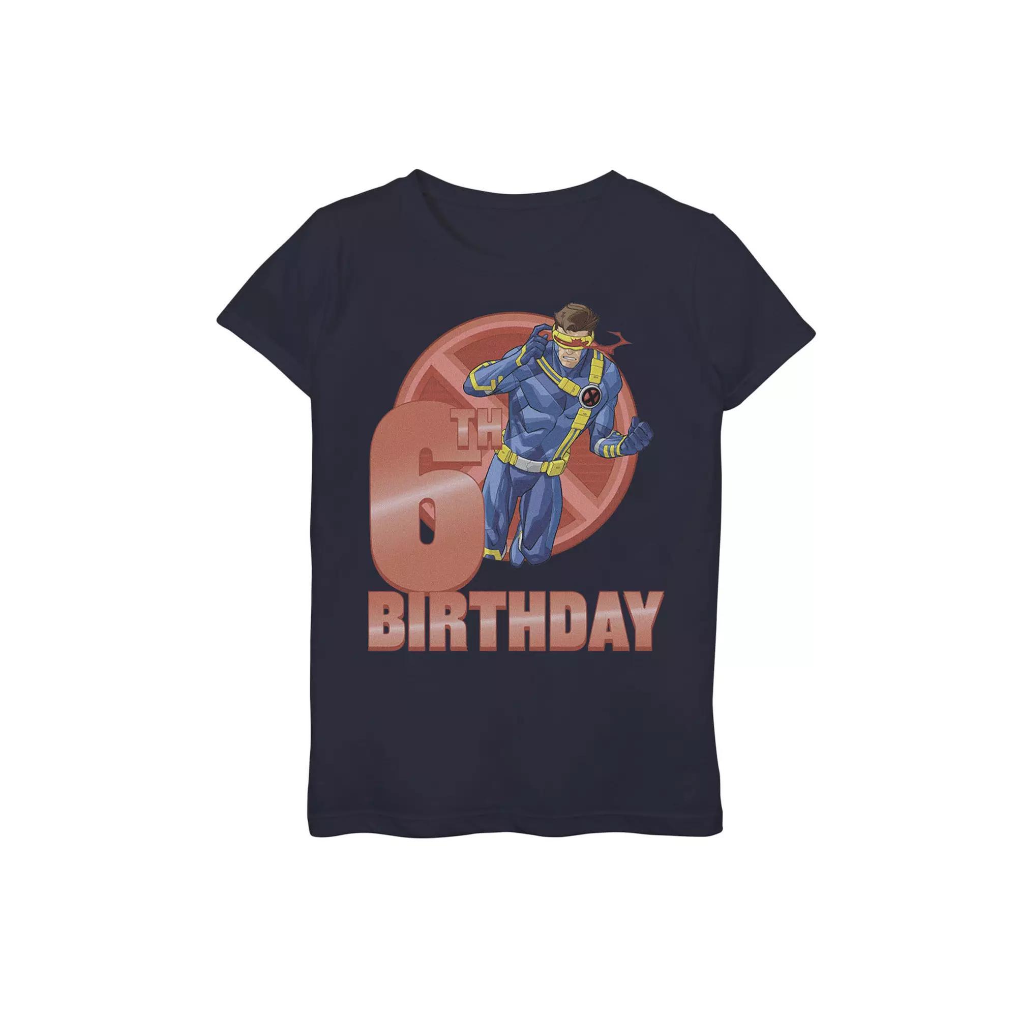 Girls 7-16 Marvel X-Men Cyclops 6th Birthday Badge Graphic Tee, Girl's, Size: Small, Blue Product Image