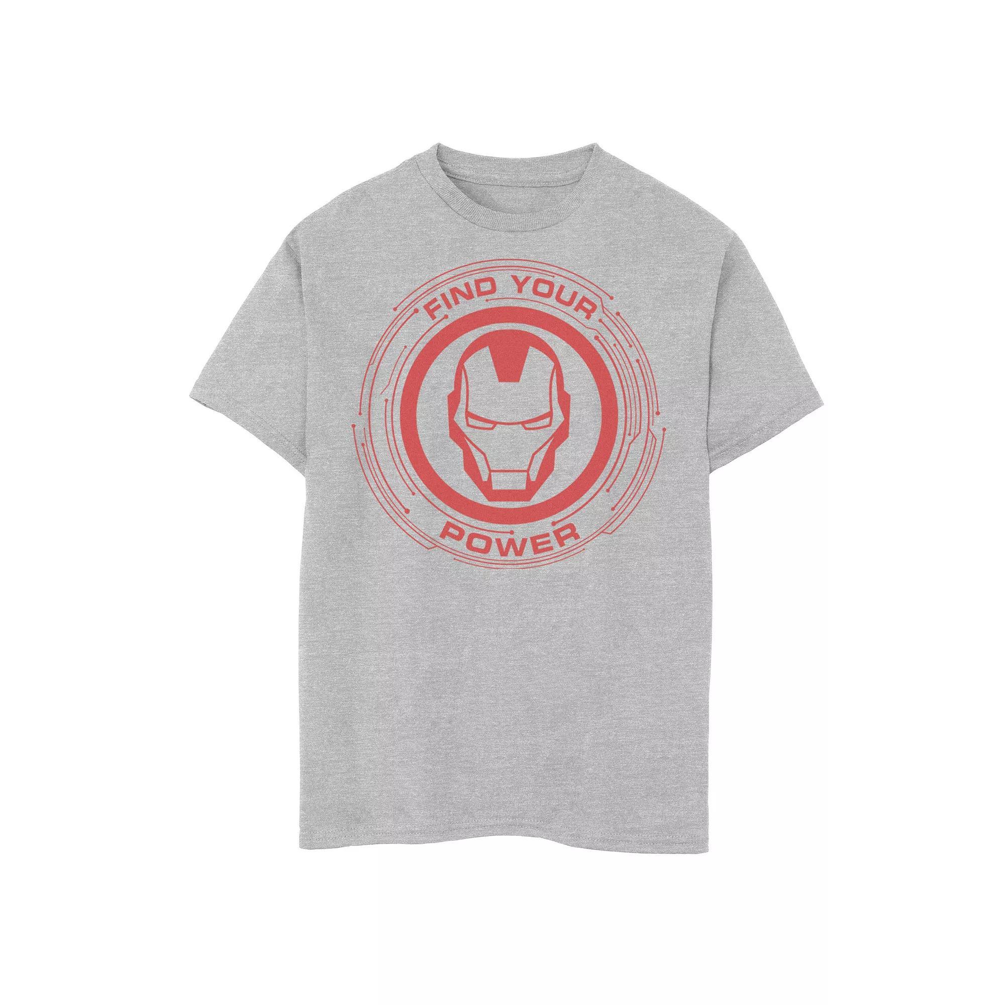 Boys 8-20 Marvel Iron Man Find Your Power Simple Logo Graphic Tee, Boy's, Size: XL, Athletic Grey Product Image