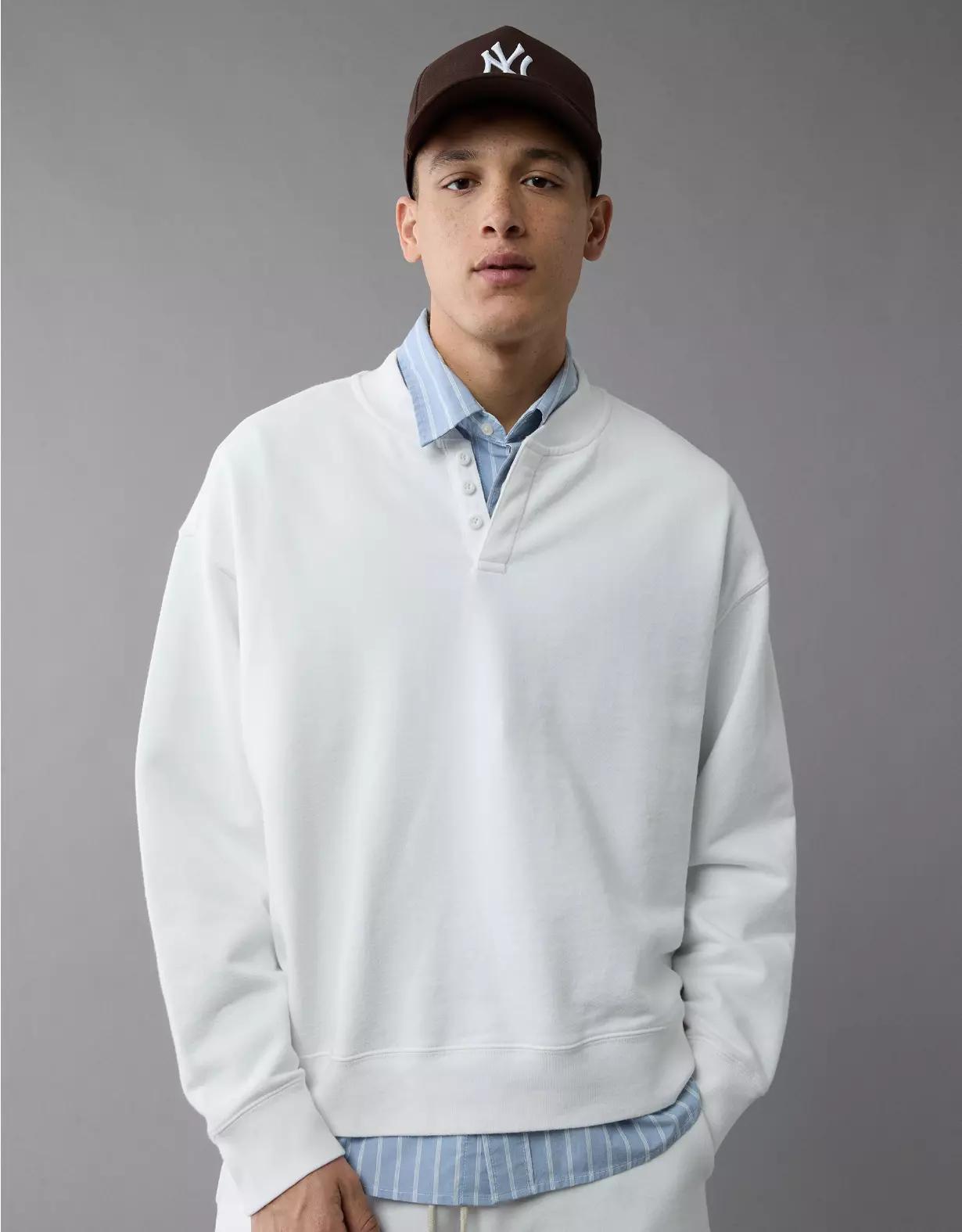 AE Henley Sweatshirt Product Image