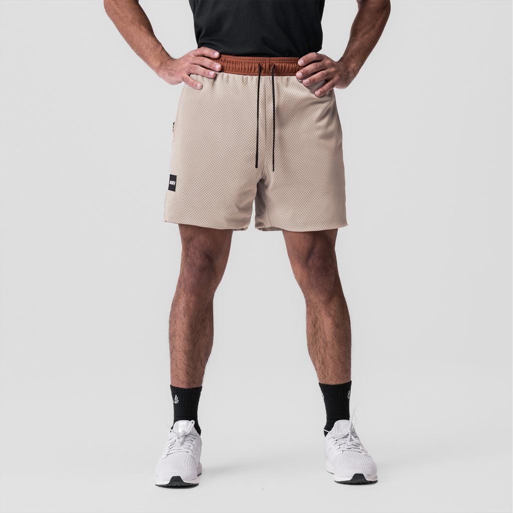 0795. SilverPlus™ Mesh Reversible Short  - Rust/Beige Product Image