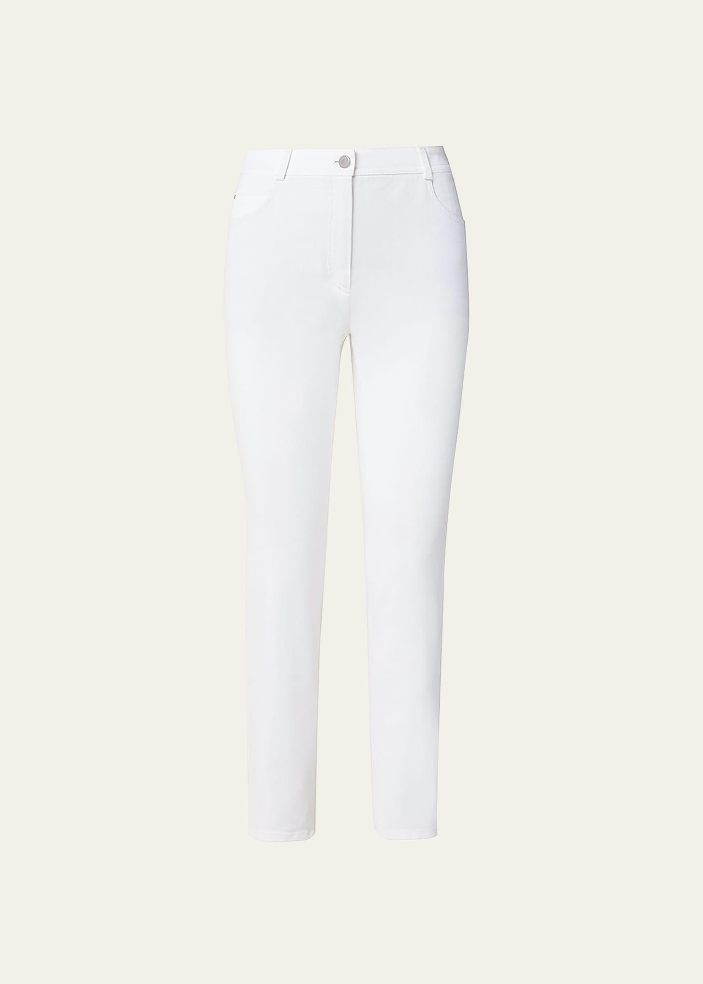 Maru Slim-Leg Ankle Stretch Denim Pants Product Image