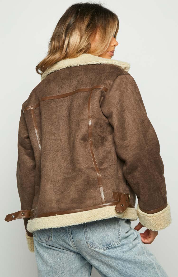 Aviator Brown Sherpa Jacket Product Image