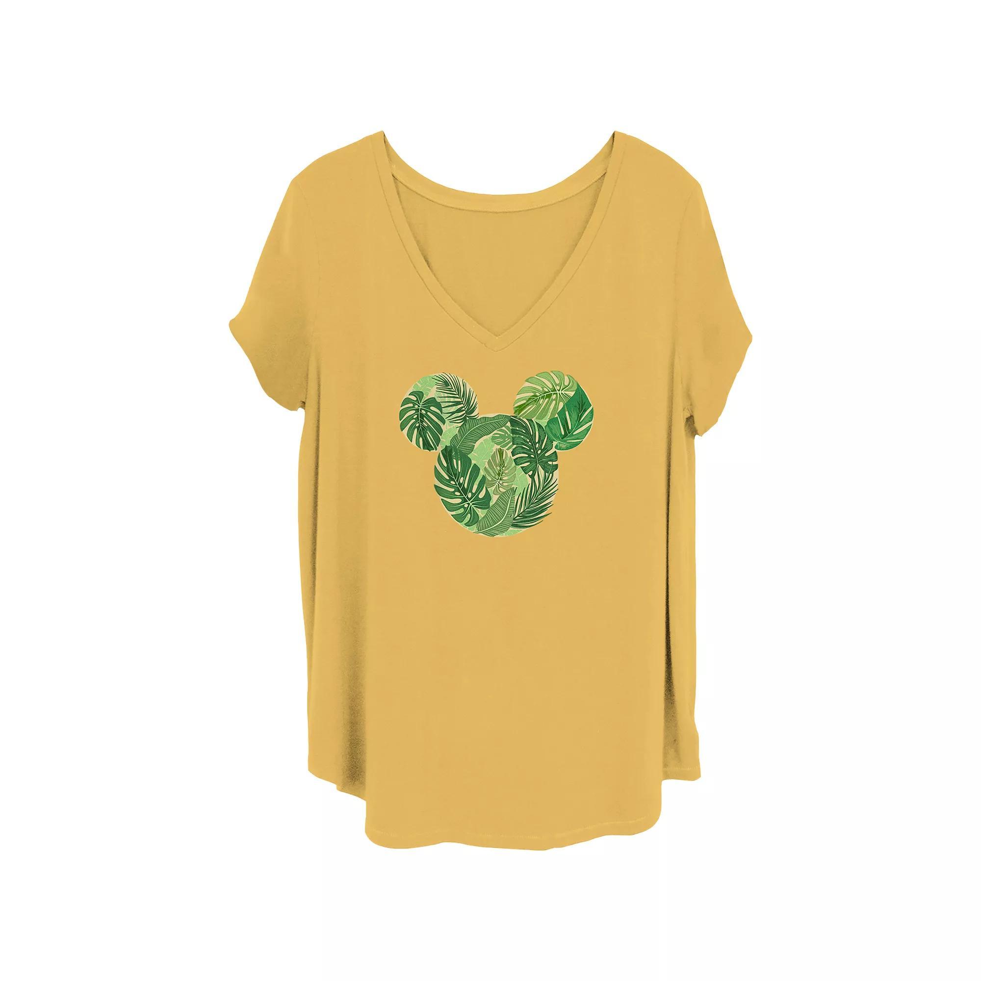 Disney's Mickey Mouse Tropical Mickey Juniors' Plus Graphic Tee, Women's, Size: 4XL, Brown Product Image