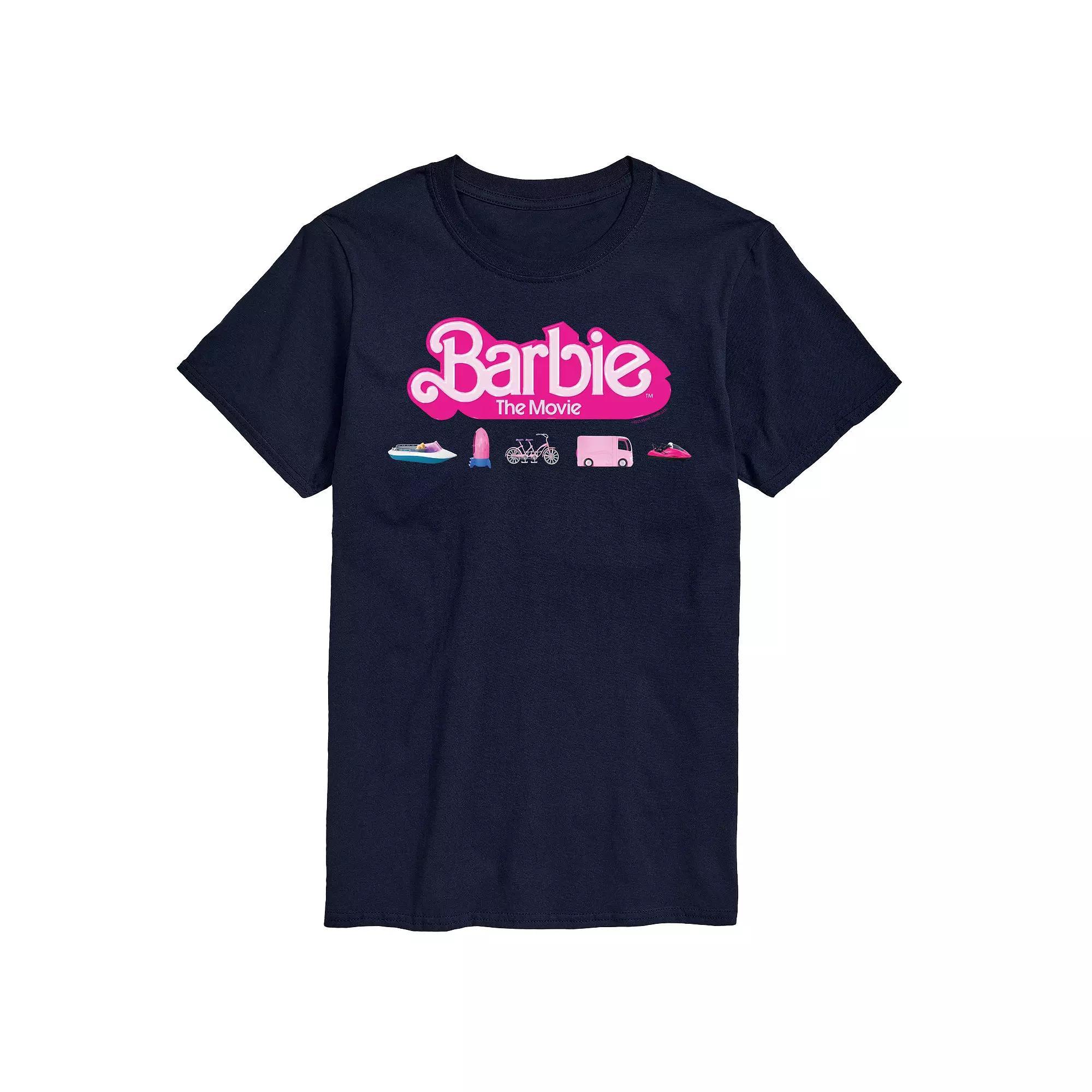 Big & Tall Barbie The Movie Theatrical Vehicle Graphic Tee, Mens Blue Product Image