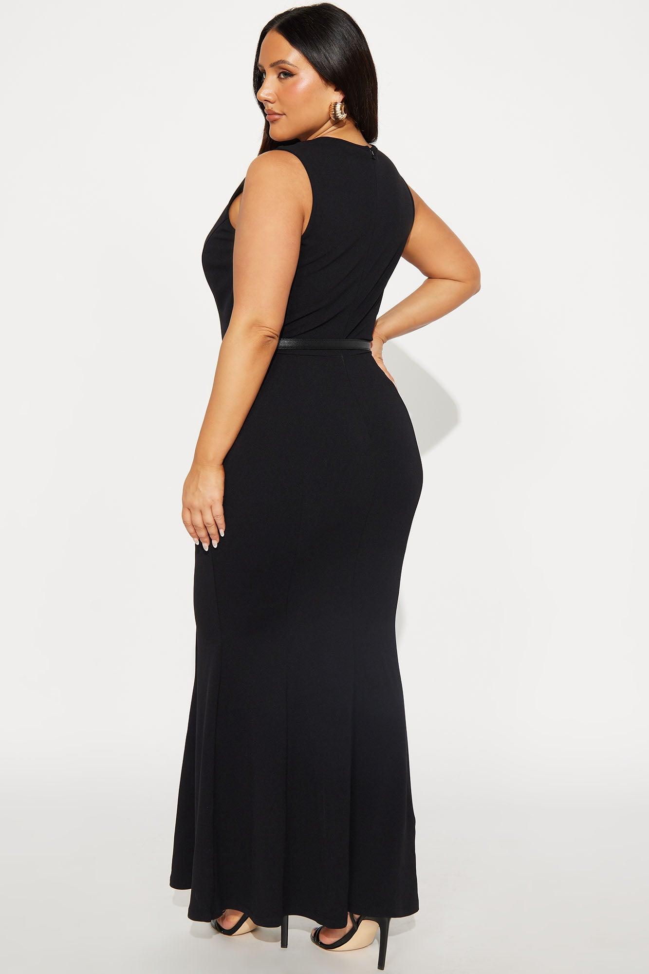 Irreplaceable Belted Maxi Dress - Black/White Female Product Image