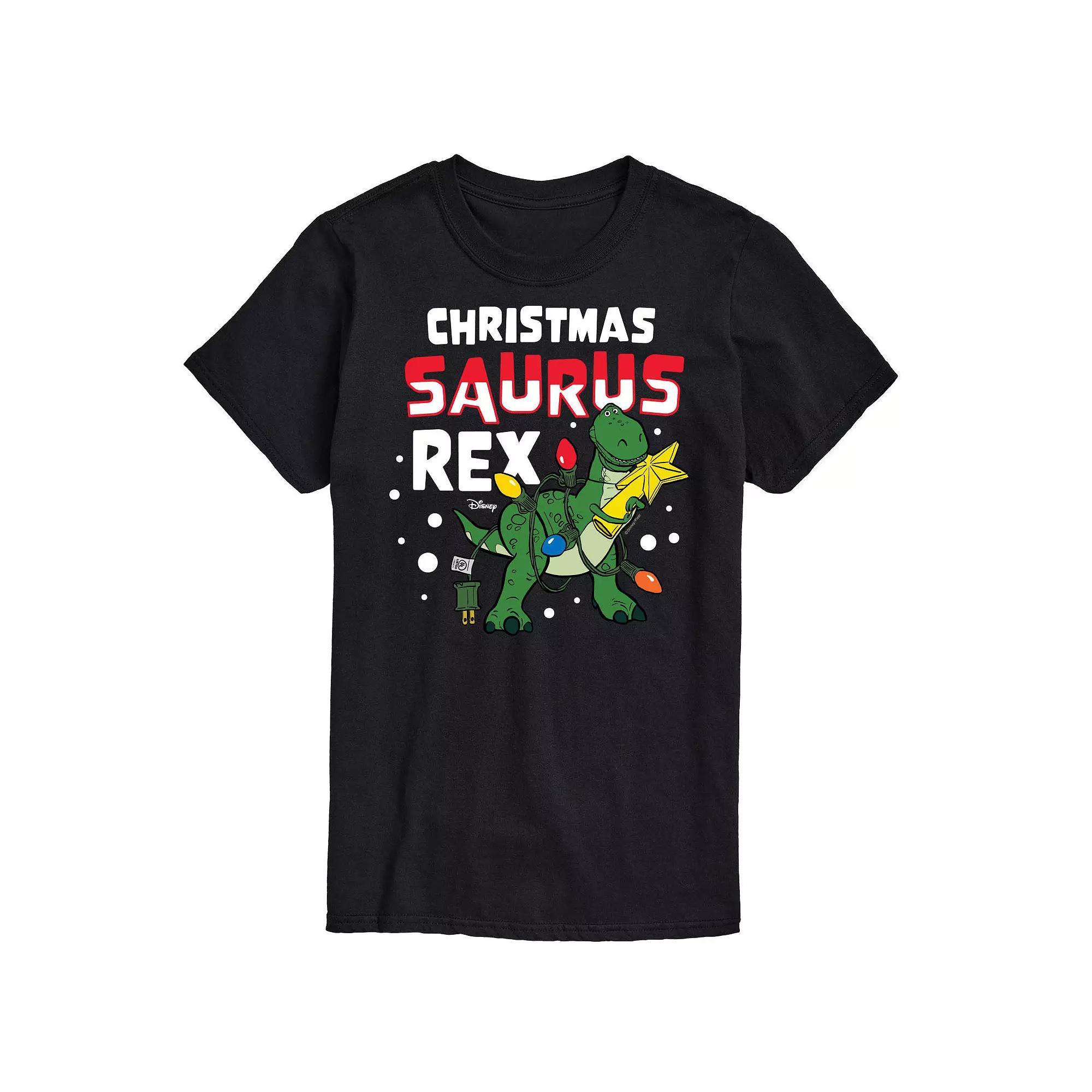 Disney / Pixars Toy Story Rex Mens Christmas Saurus Rex Graphic Tee Blue Product Image