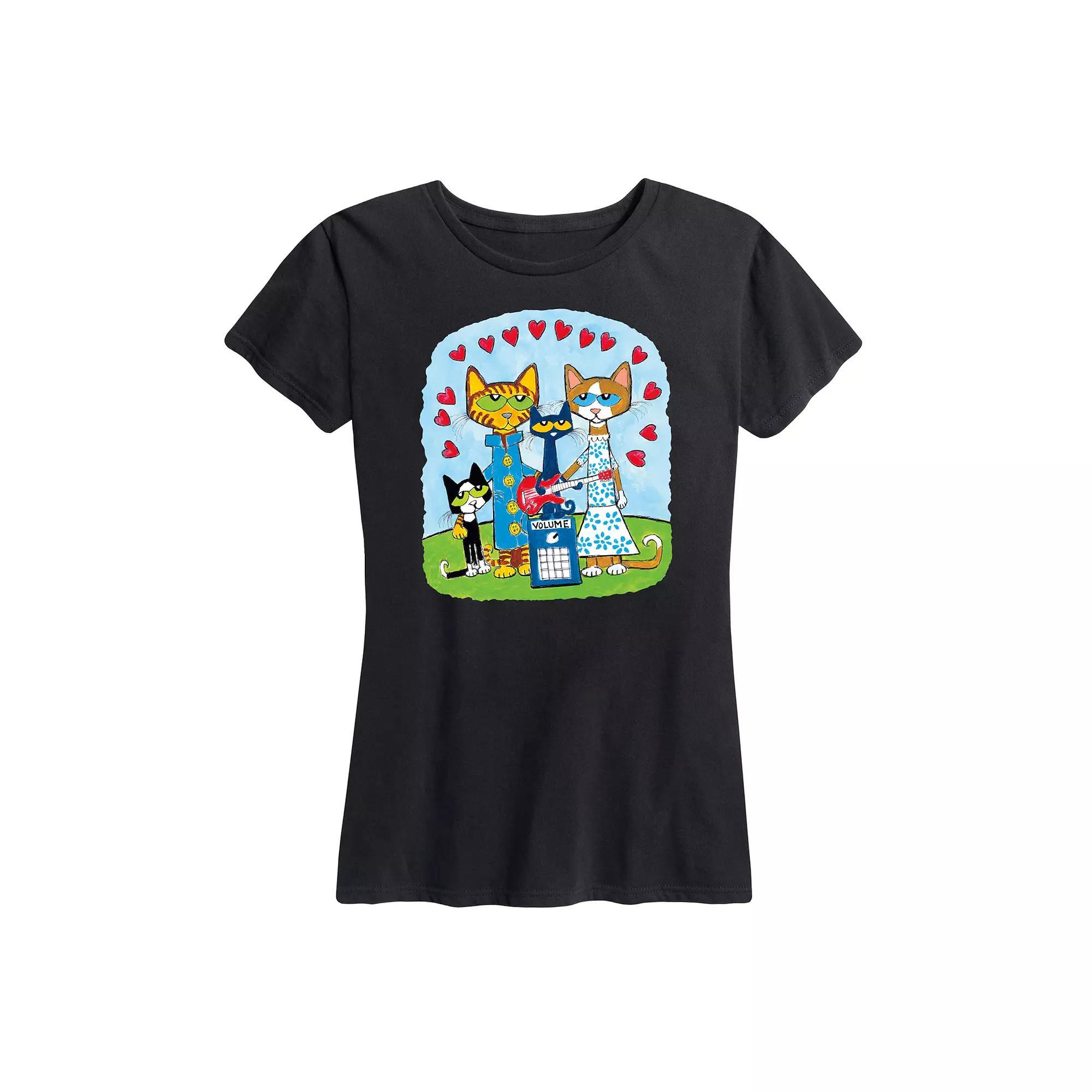 Womens Pete The Cat Family Graphic Tee Blue Product Image