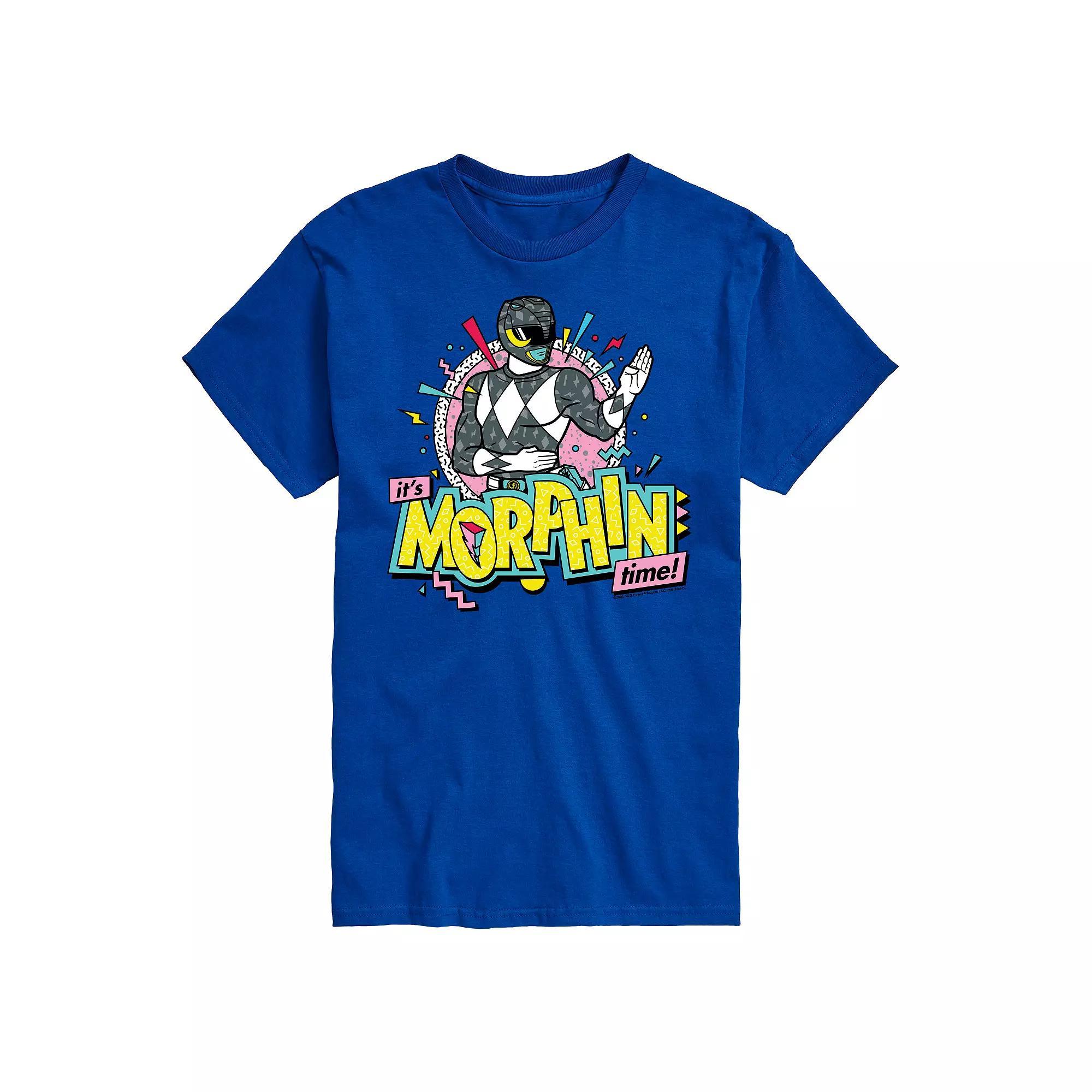 Big & Tall Power Rangers Morphin Time Black Graphic Tee, Mens Product Image