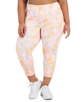 Id Ideology Womens Plus Size Dreamy Bubble-Print Cropped Compression Leggings, Created for Macys Product Image