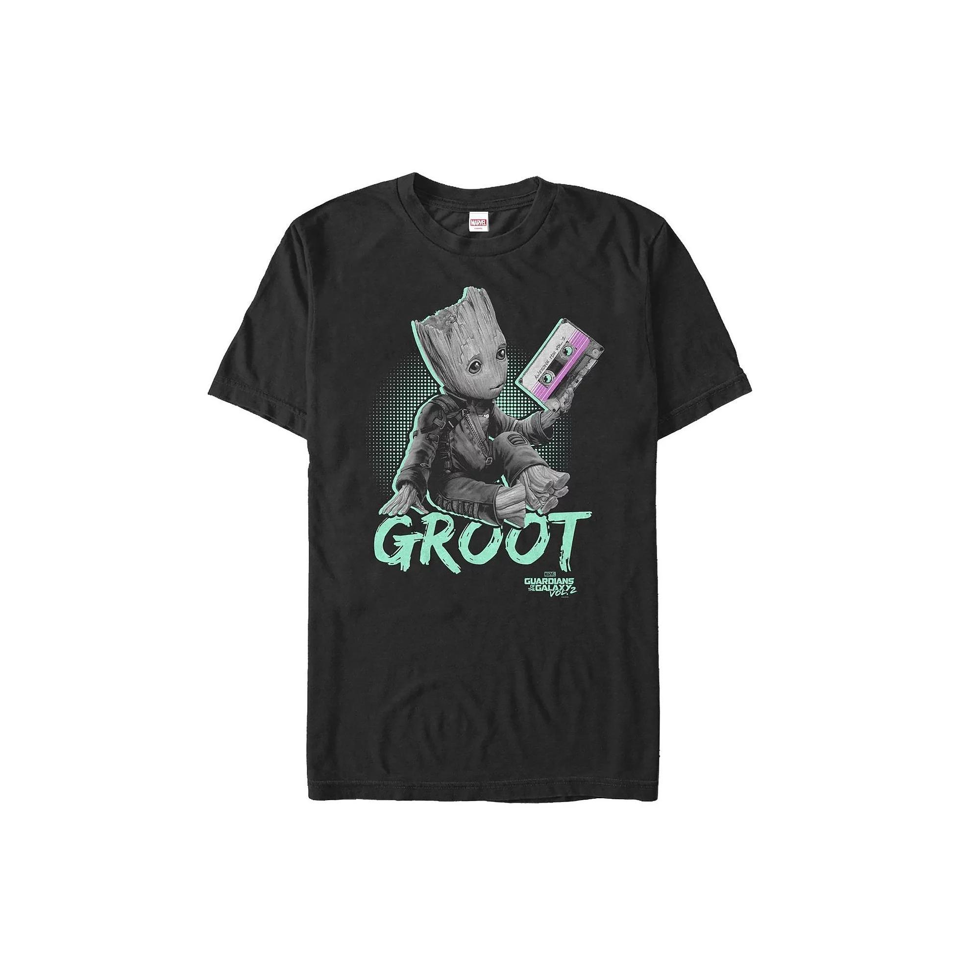 Men's Marvel Guardians of the Galaxy 2 Baby Groot Neon Graphic Tee, Size: Medium, Black Product Image