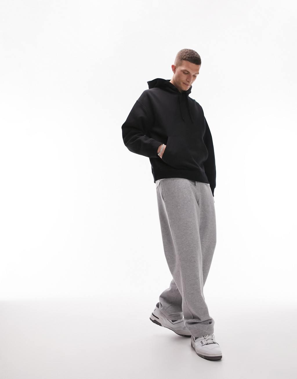 Topman oversized hoodie in black Product Image