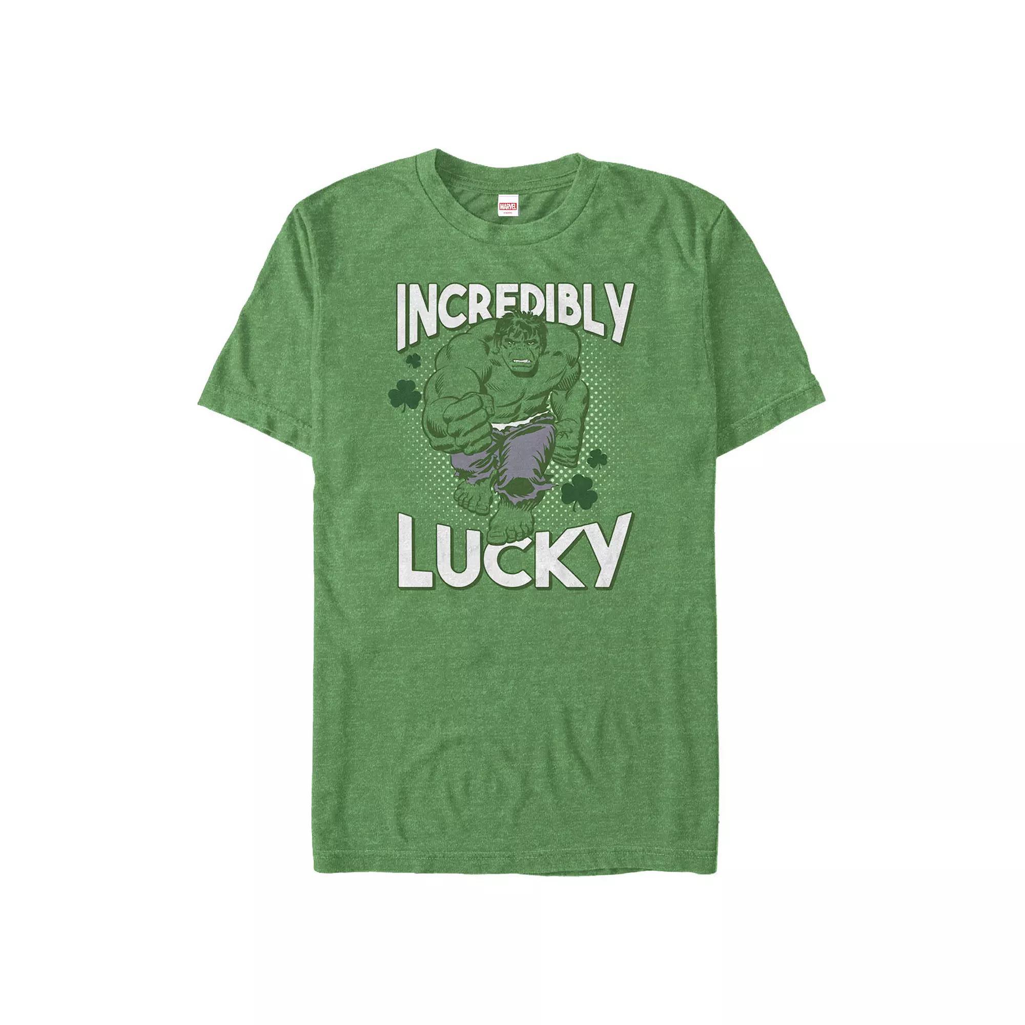 Big & Tall Marvel Hulk Incredibly Lucky Graphic Tee, Men's, Size: 3XL, Kelly Grey Product Image