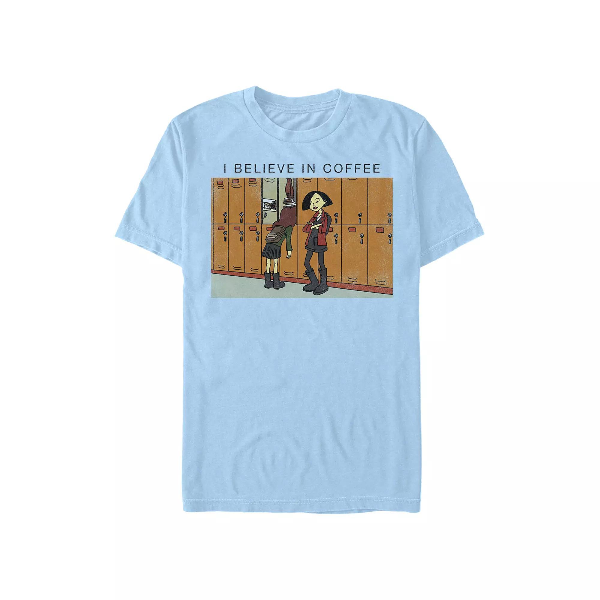 Men's Daria I Believe In Coffee Graphic Tee, Size: XXL, Light Blue Product Image