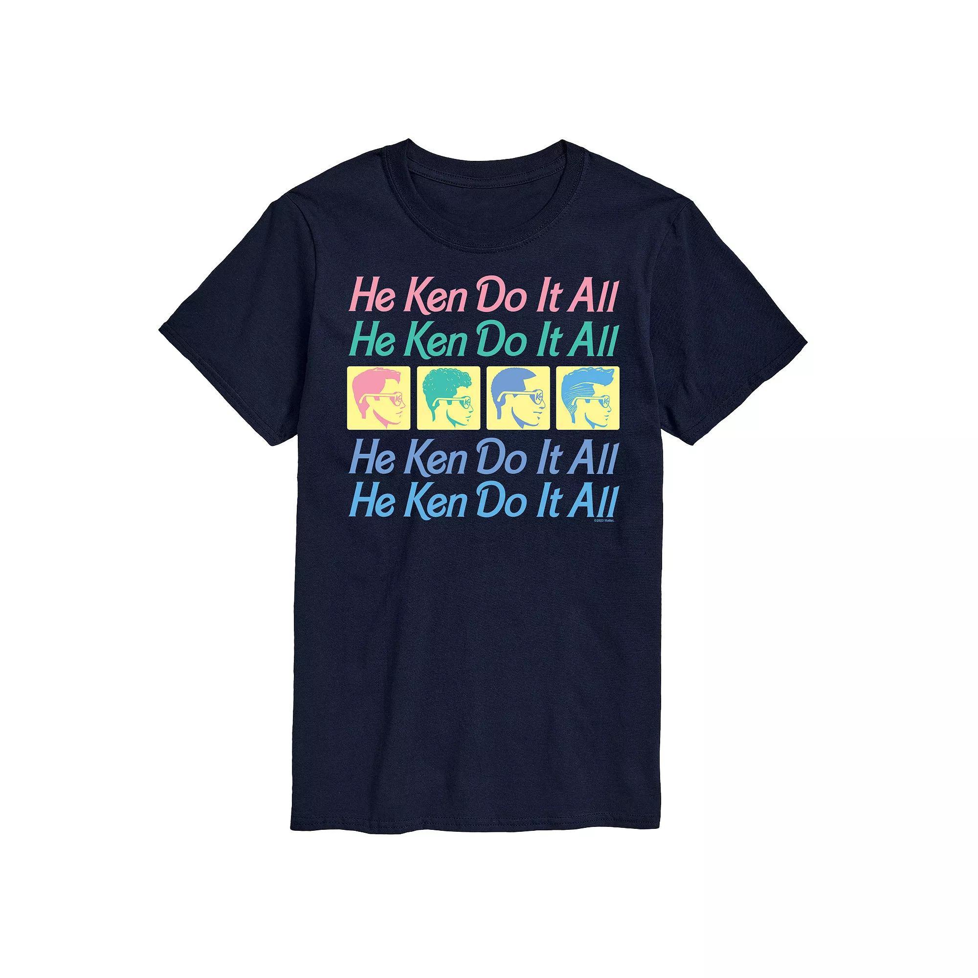 Big & Tall Barbie He Ken Do It All Stacked Graphic Tee, Mens Blue Product Image