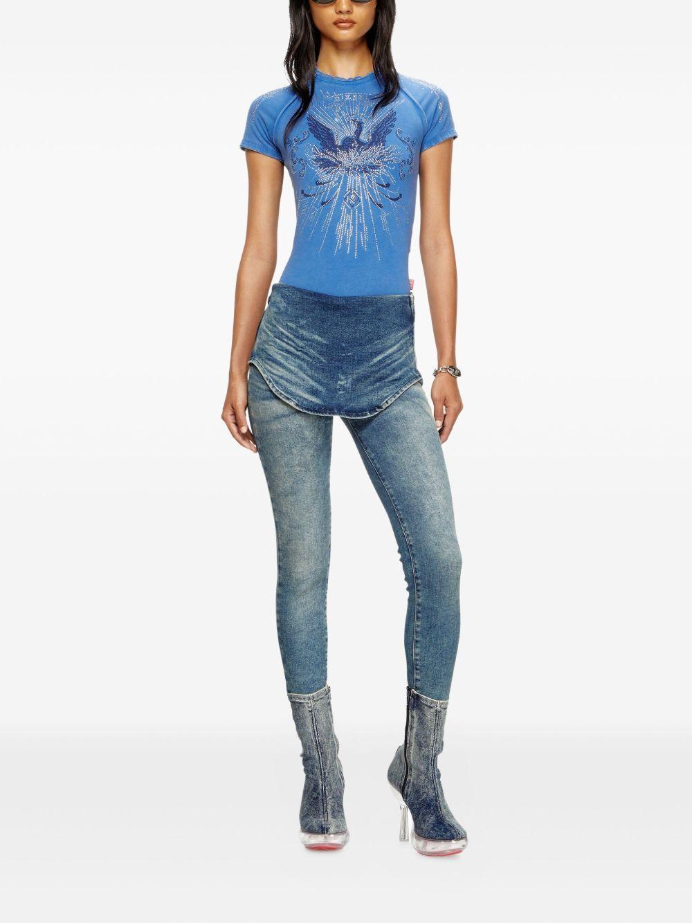 rhinestone-embellished raglan-sleeve T-shirt Product Image