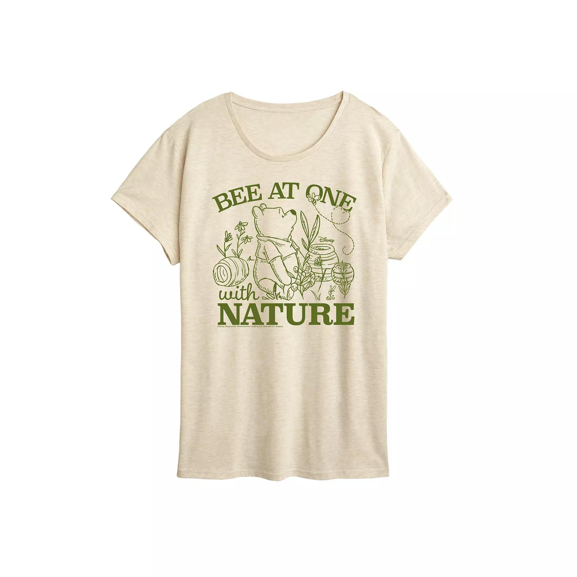 Disney's Winnie The Pooh Women's Nature Graphic Tee, Size: Medium, Brown Product Image