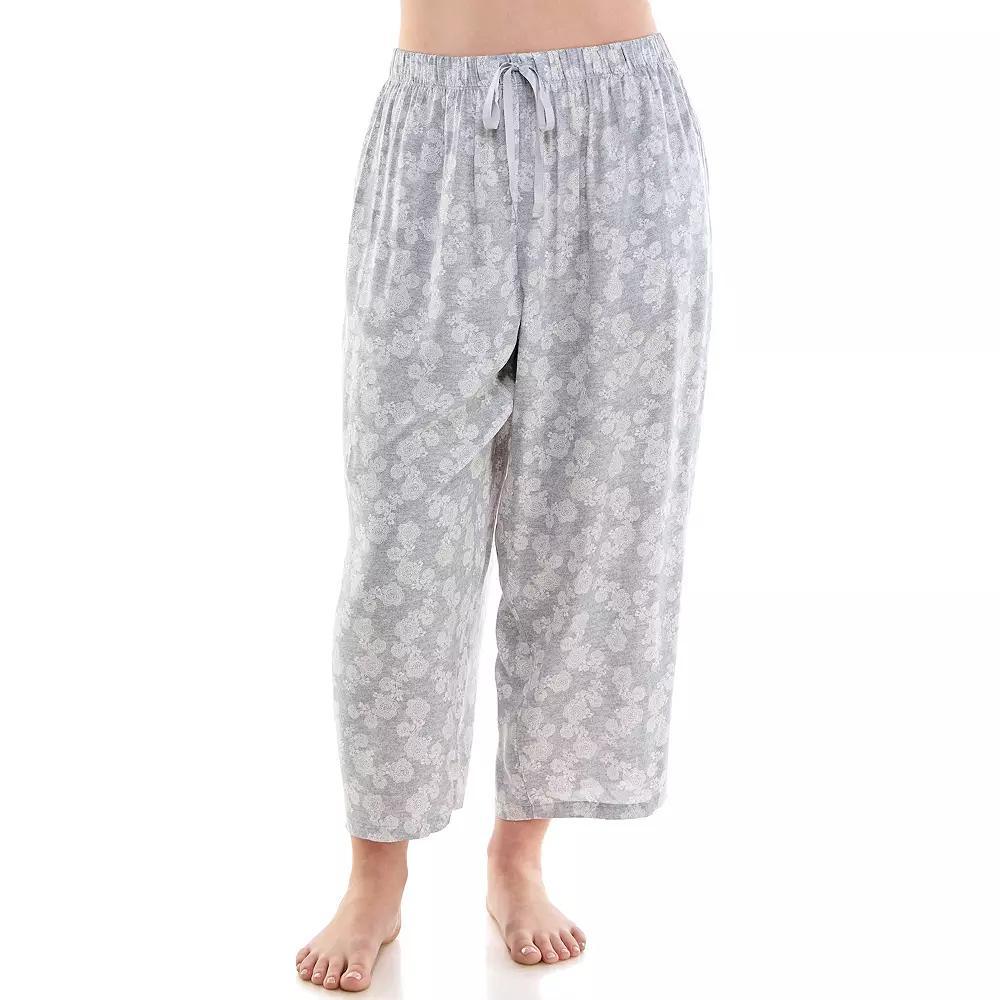 Plus Size Croft & Barrow® Woven Rayon Pajama Capri Pants, Women's, Size: 2XL, Belgian Lace Product Image