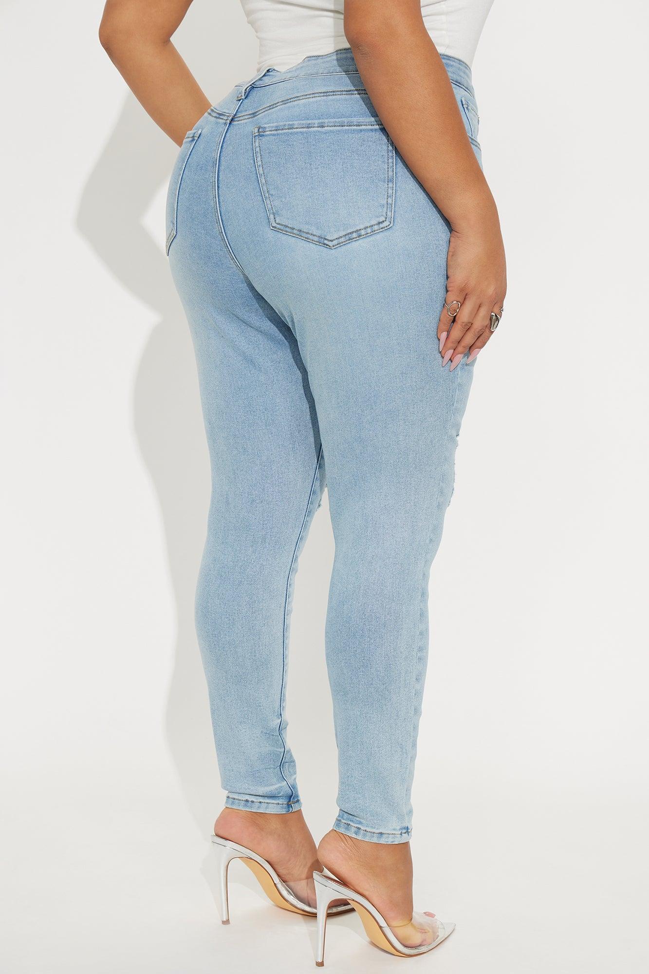 Kalisha Stretch Ripped Skinny Jeans - Light Wash Product Image