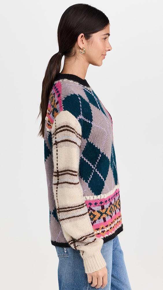 Lingua Franca Hutton Patchwork Crewneck | Shopbop Product Image