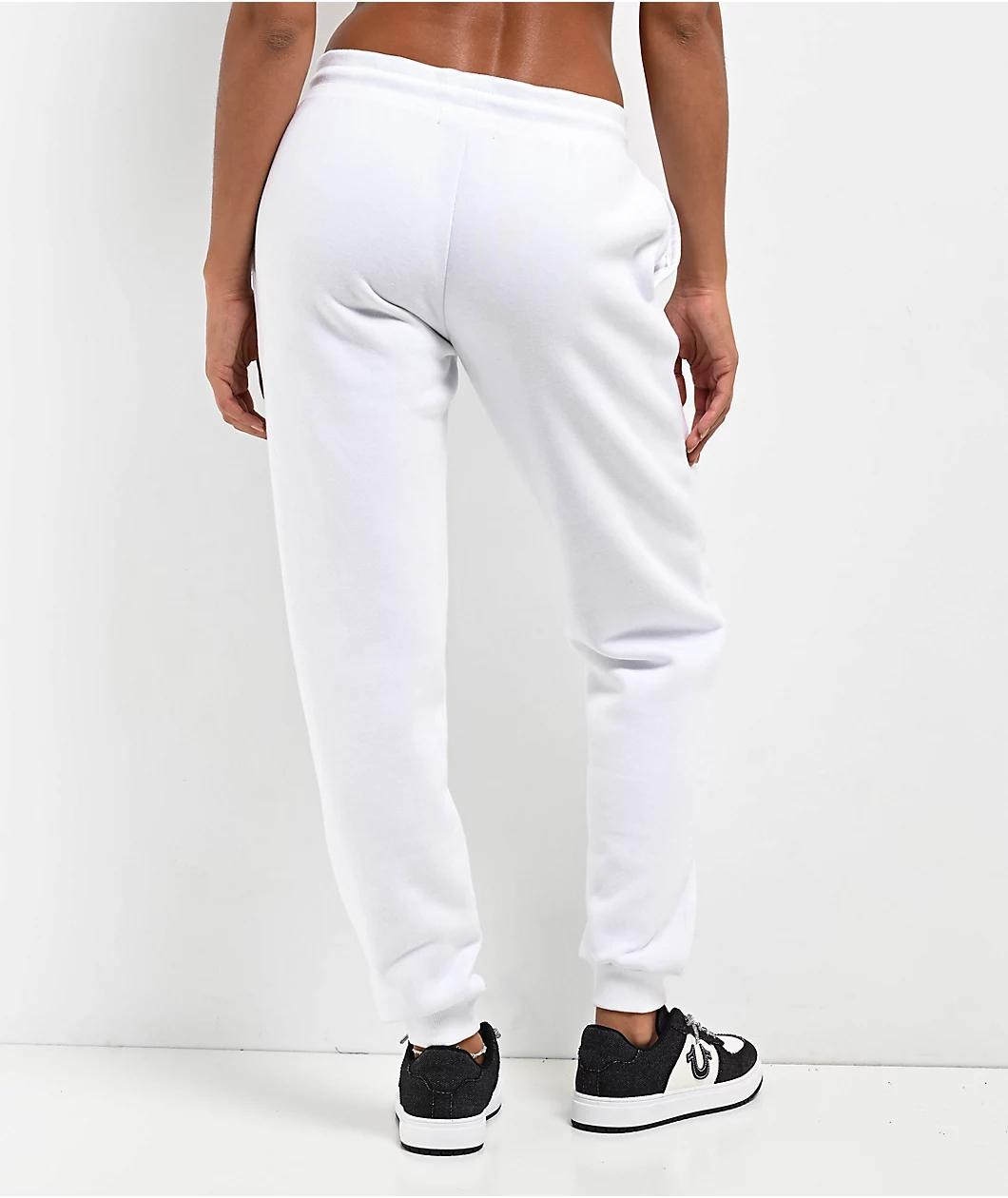 True Religion Crystal Wing White Jogger Sweatpants Product Image