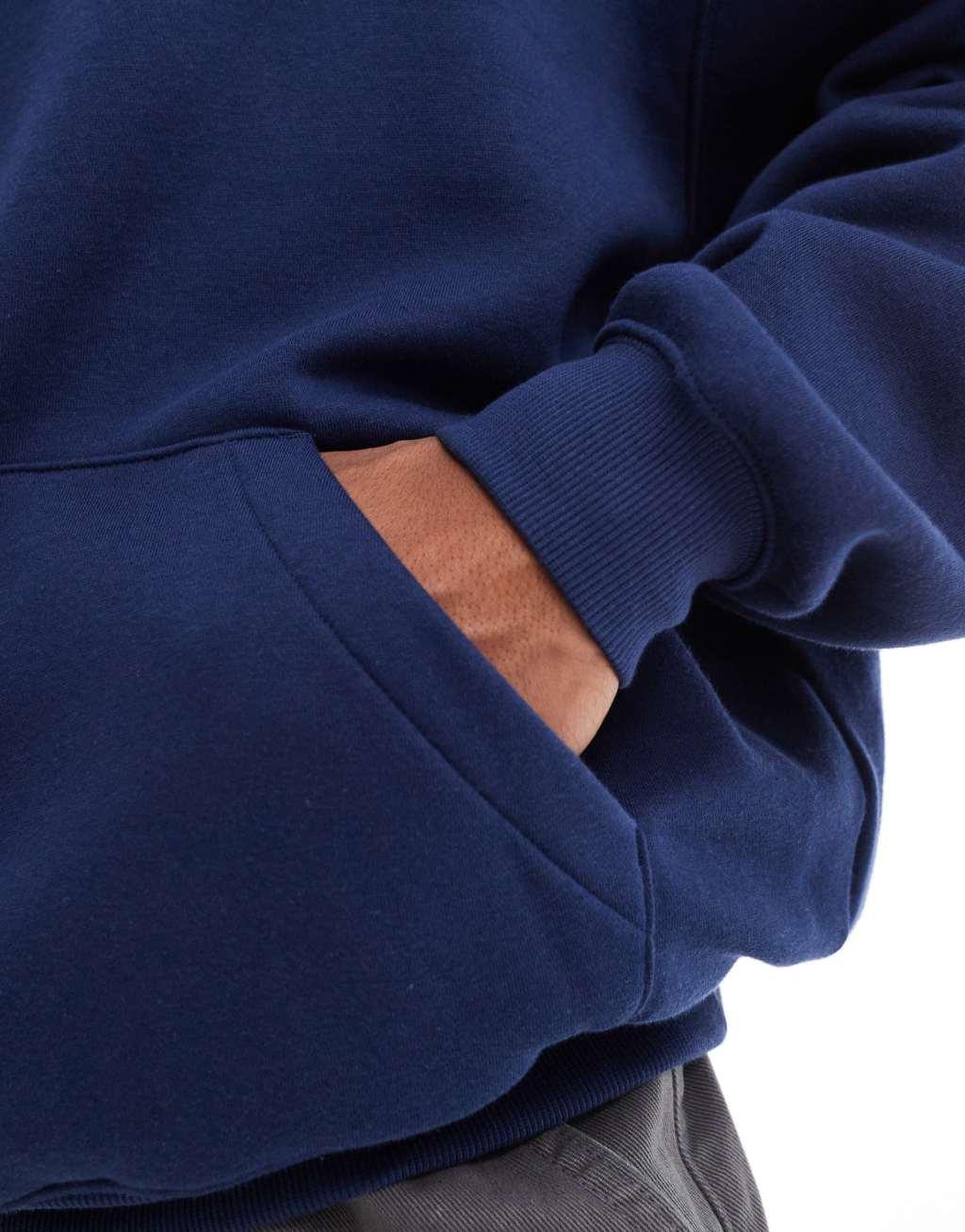 Cotton On boxy fit pullover hoodie in indigo Product Image
