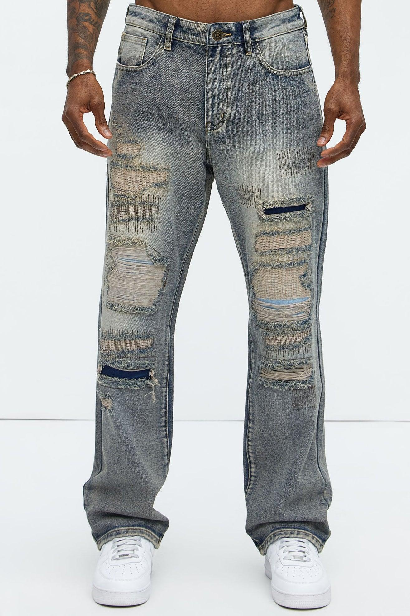 Come Adjust Stitched Straight Jeans - Vintage Blue Wash Product Image