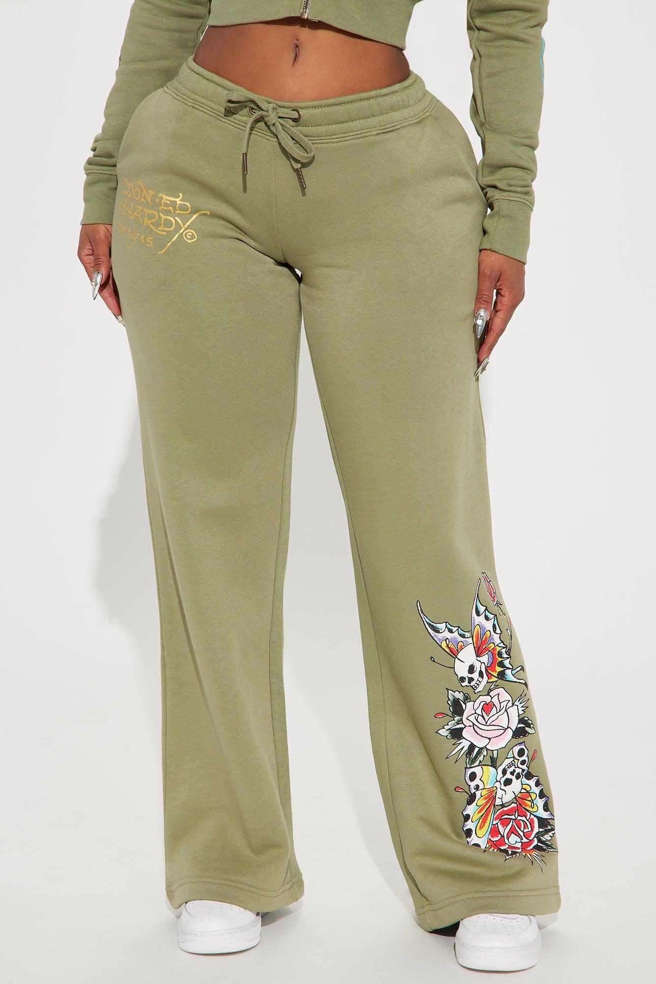 Ed Hardy Butterfly Pant - Sage Product Image