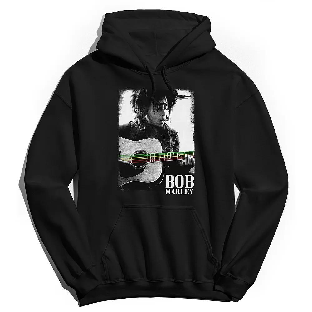 Men's Bob Marley Guitar Hoodie, Size: XXL, Black Product Image