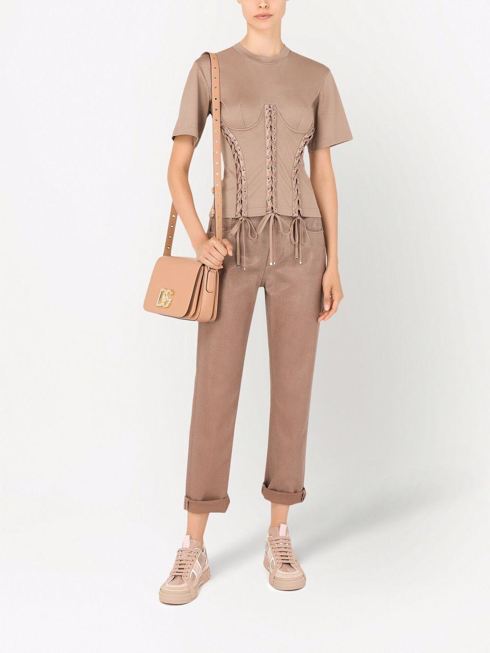eyelet-detail corset T-shirt Product Image