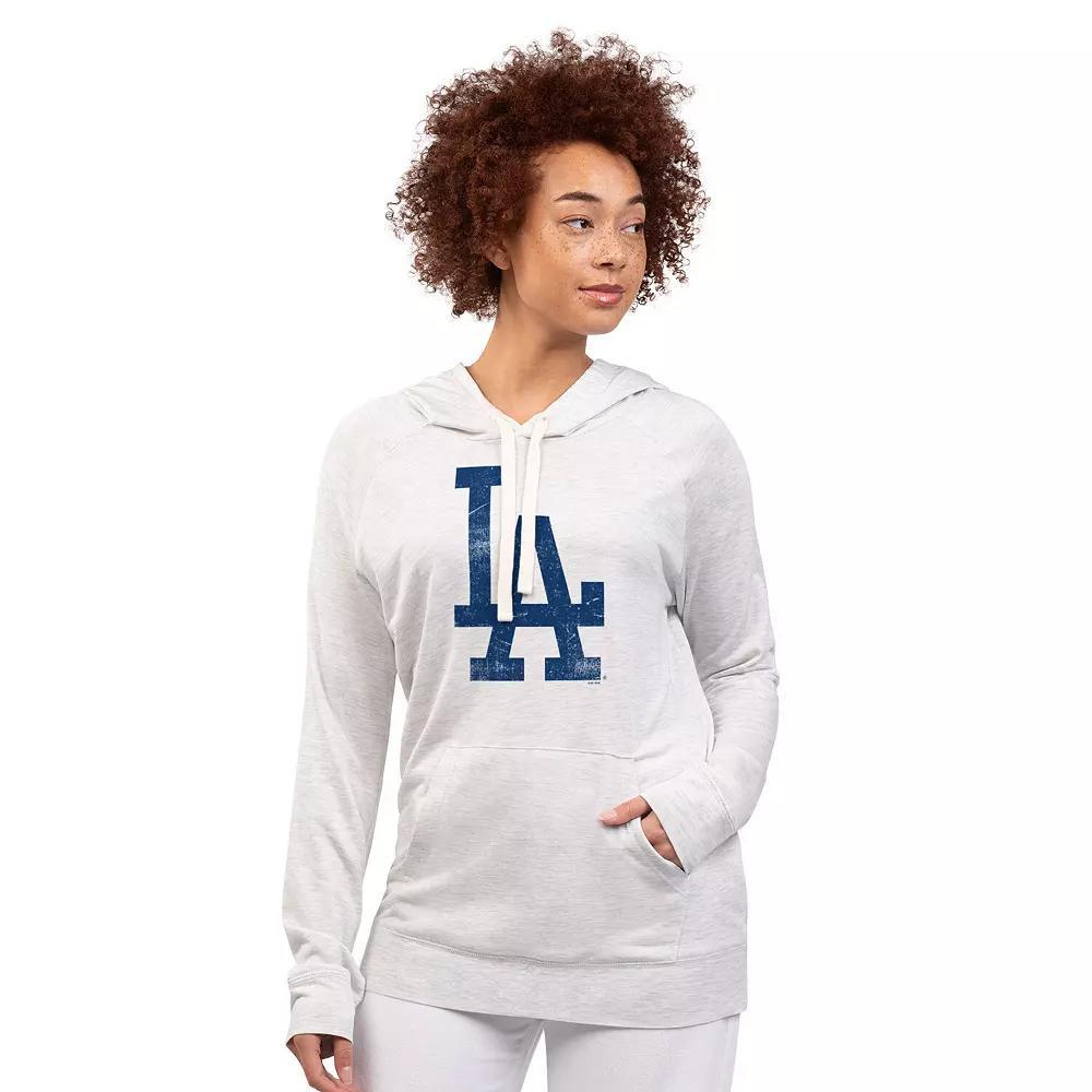Women's G-III 4Her by Carl Banks Oatmeal Los Angeles Dodgers Pregame Pullover Hoodie, Size: Large, Team Product Image