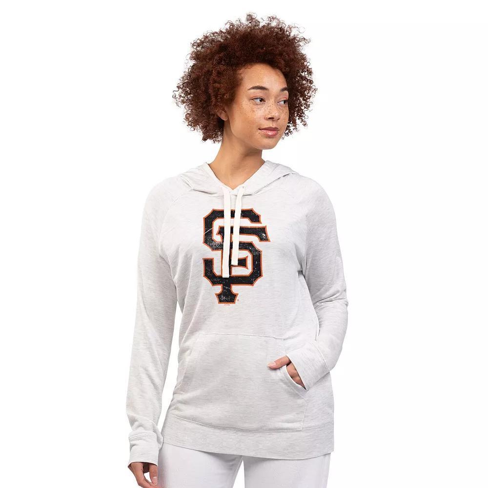 Women's G-III 4Her by Carl Banks Oatmeal Chicago Cubs Pregame Pullover Hoodie, Size: Large, Team Product Image