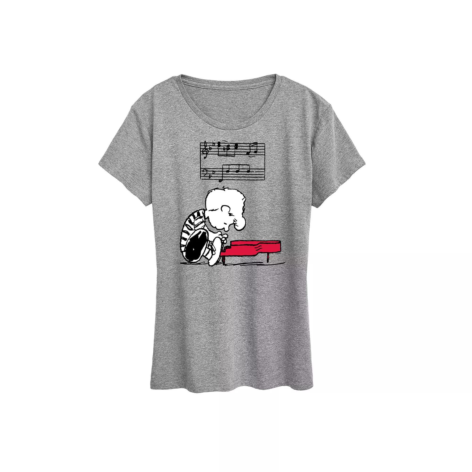 Womens Peanuts Schroeder Piano Graphic Tee Product Image