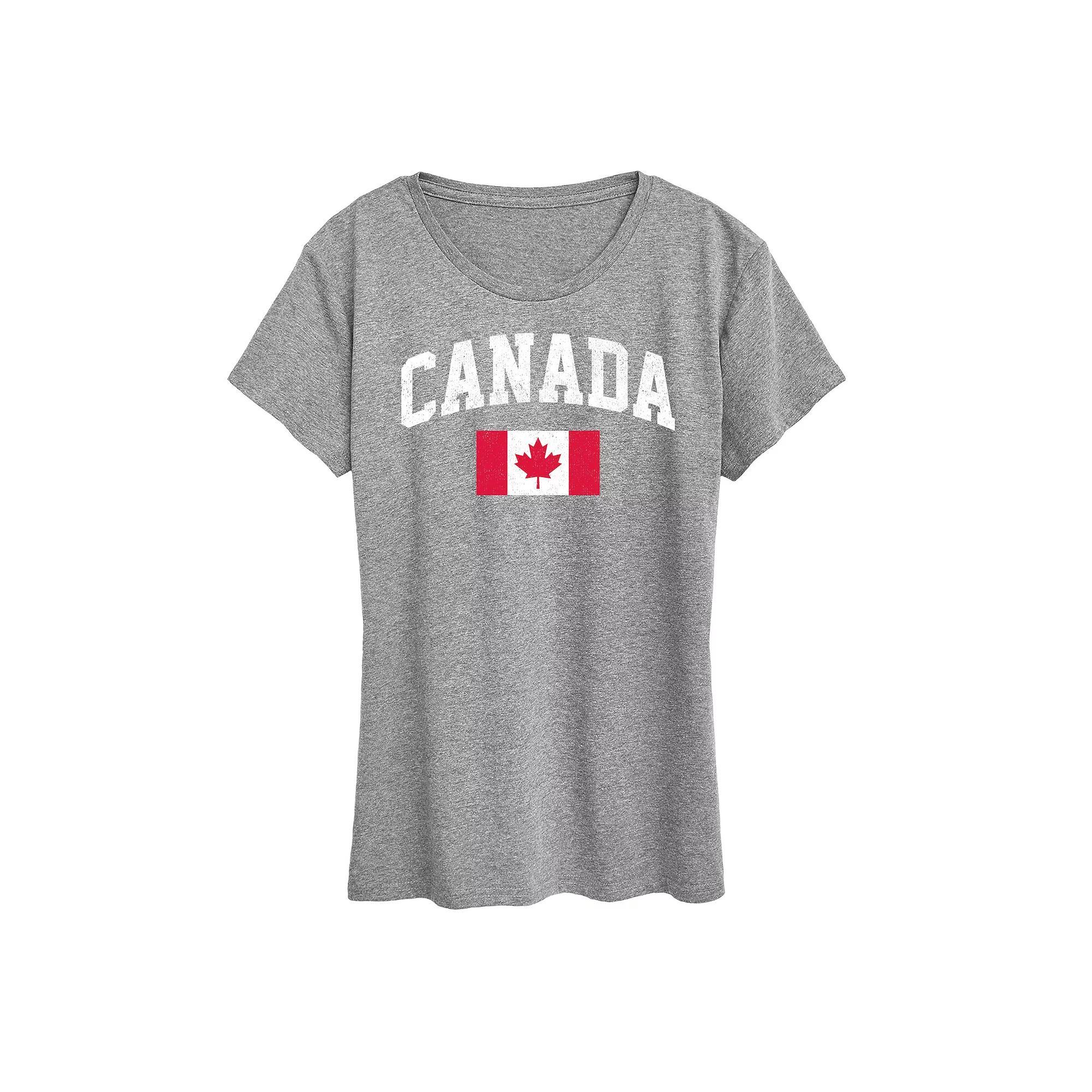Women's Canada Flag Graphic Tee, Size: Small, Blue Product Image