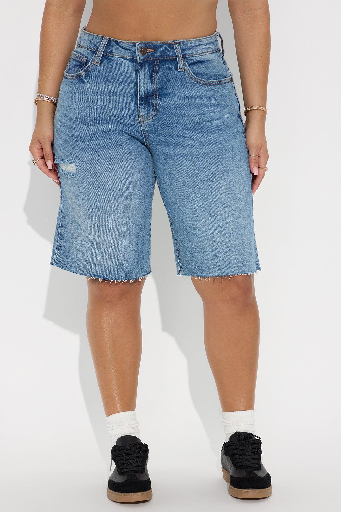 Boardwalker Bermuda Denim Shorts - Medium Wash Product Image