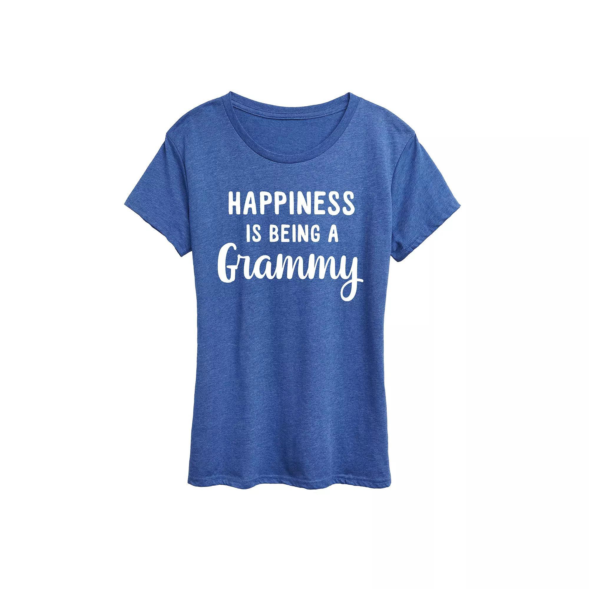 Womens Happiness is Being a Grammy Graphic Tee, Girls Blue Product Image