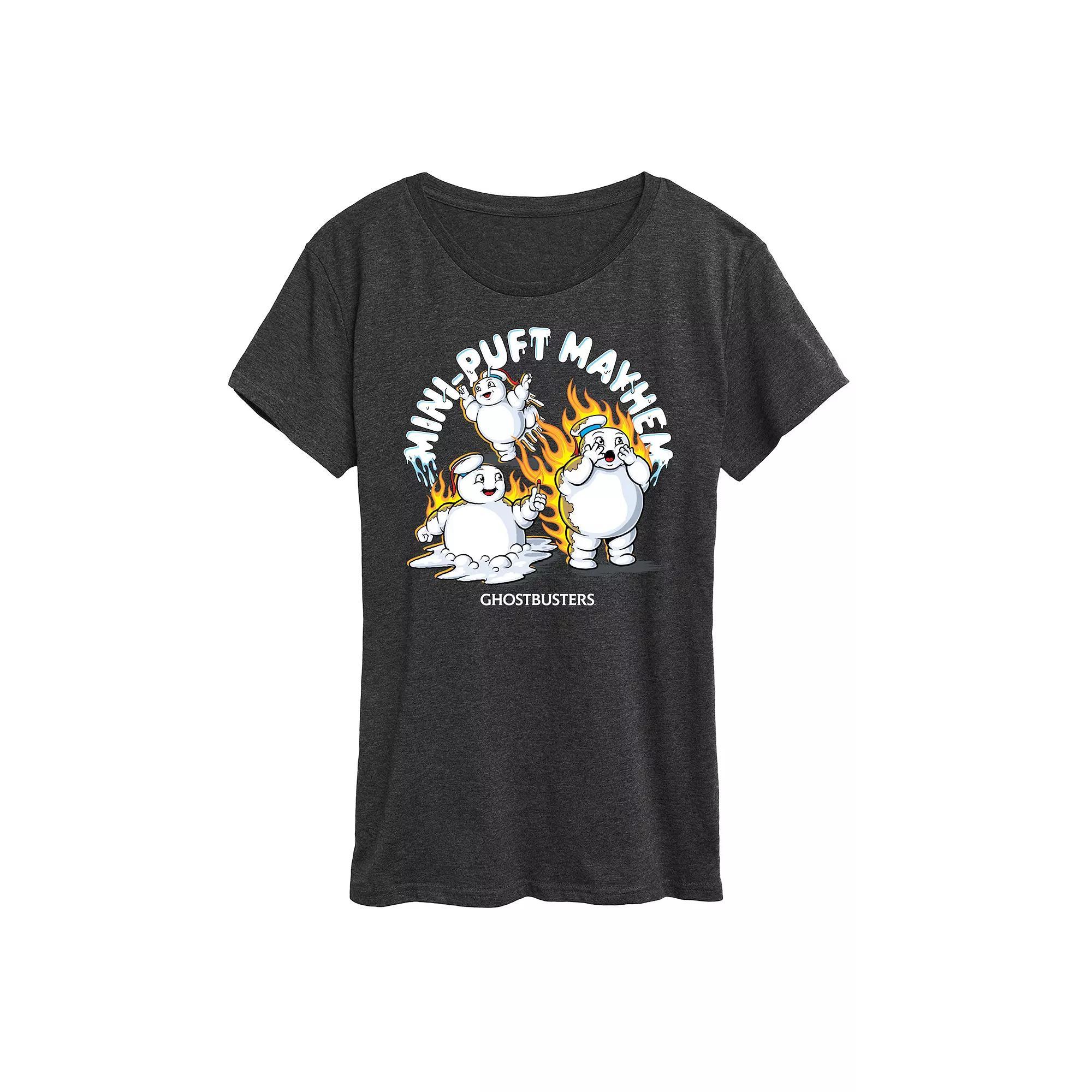 Womens Ghostbusters Mini Pufts Mayhem Graphic Tee Heather Grey Product Image
