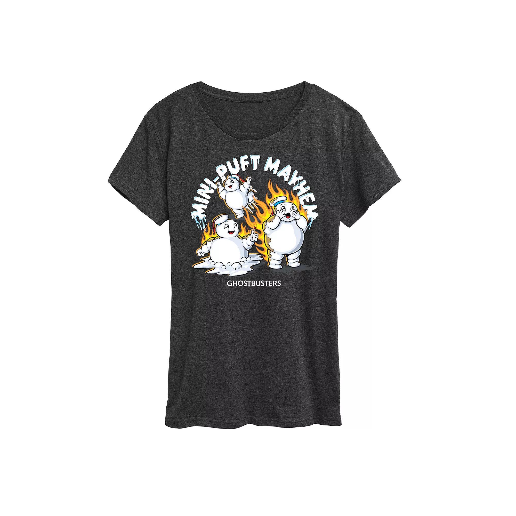 Womens Ghostbusters Mini Pufts Mayhem Graphic Tee Heather Grey Product Image