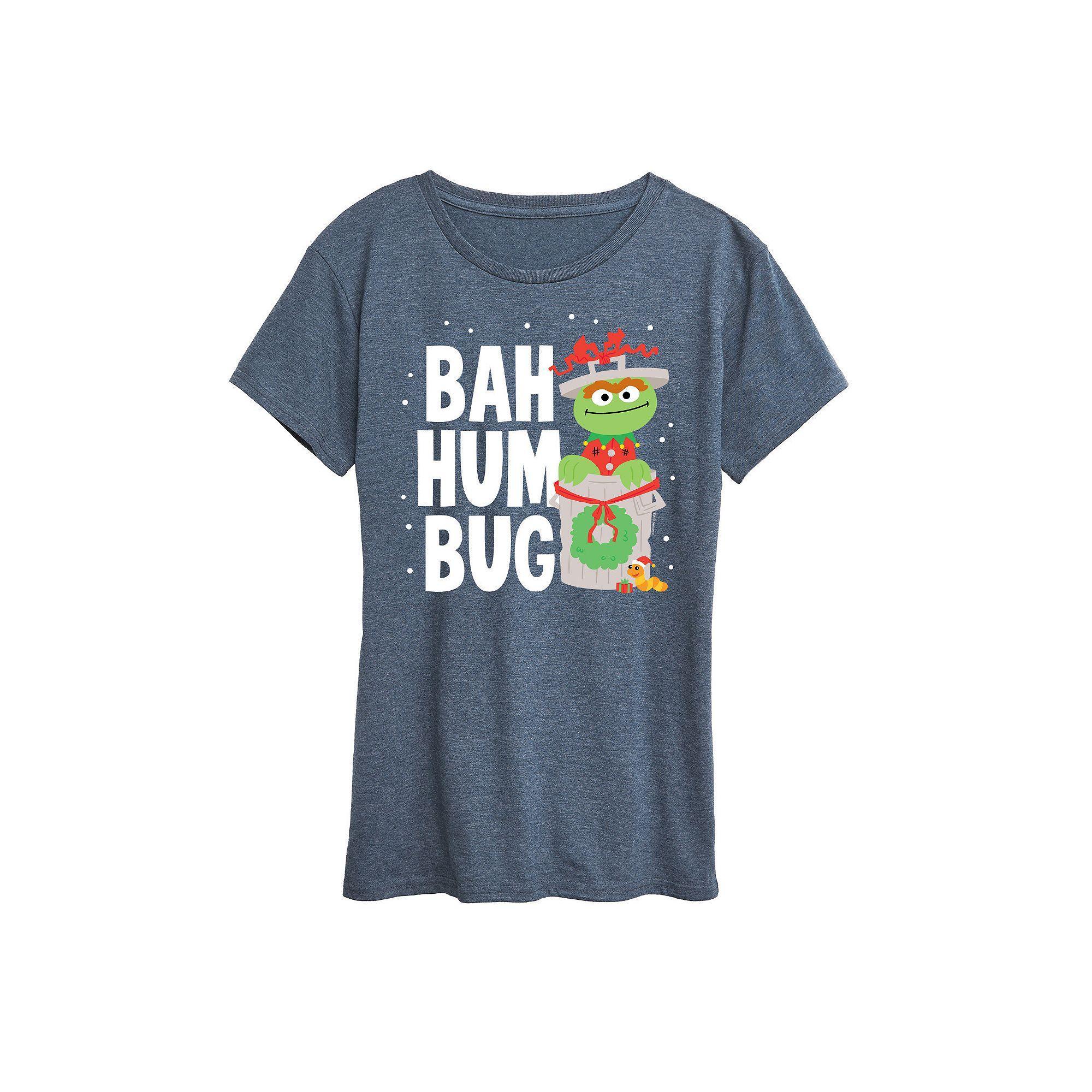 Womens Sesame Street Oscar Bah Humbug Graphic Tee, Girls Product Image