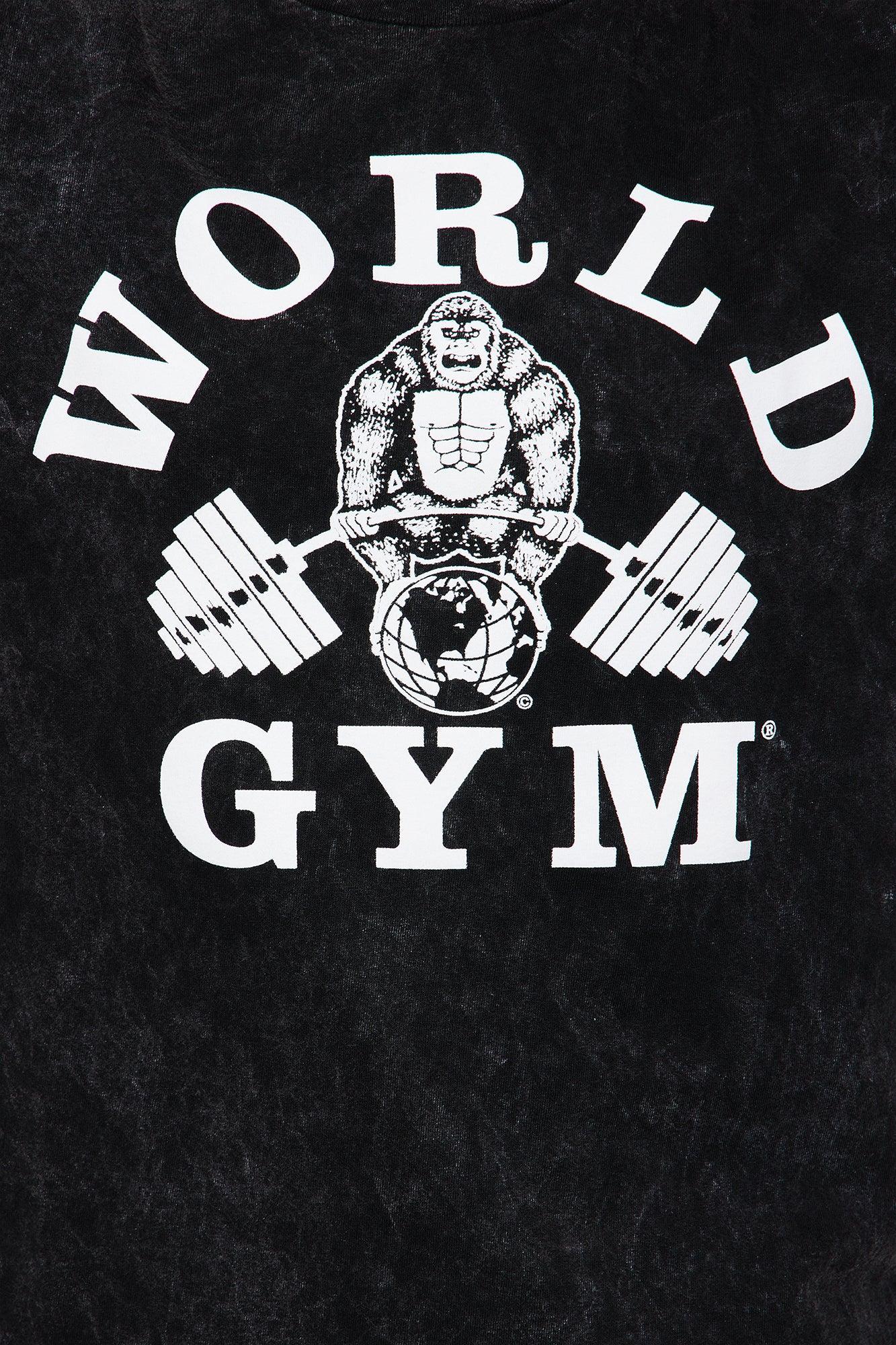 World Gym Washed Tee - Black Female Product Image