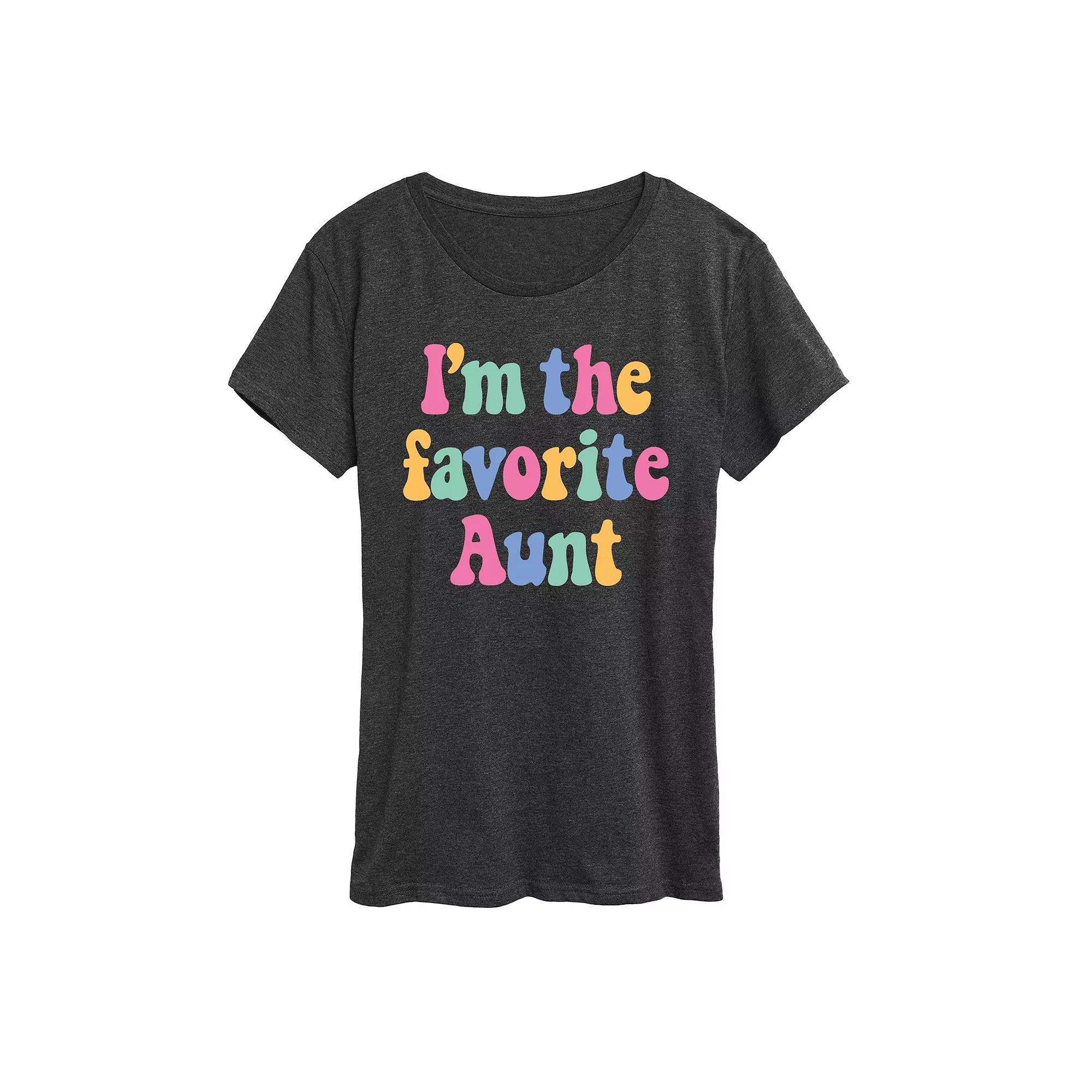 Women's I'm The Favorite Aunt Graphic Tee, Girl's, Size: XXL, Heather Grey Product Image