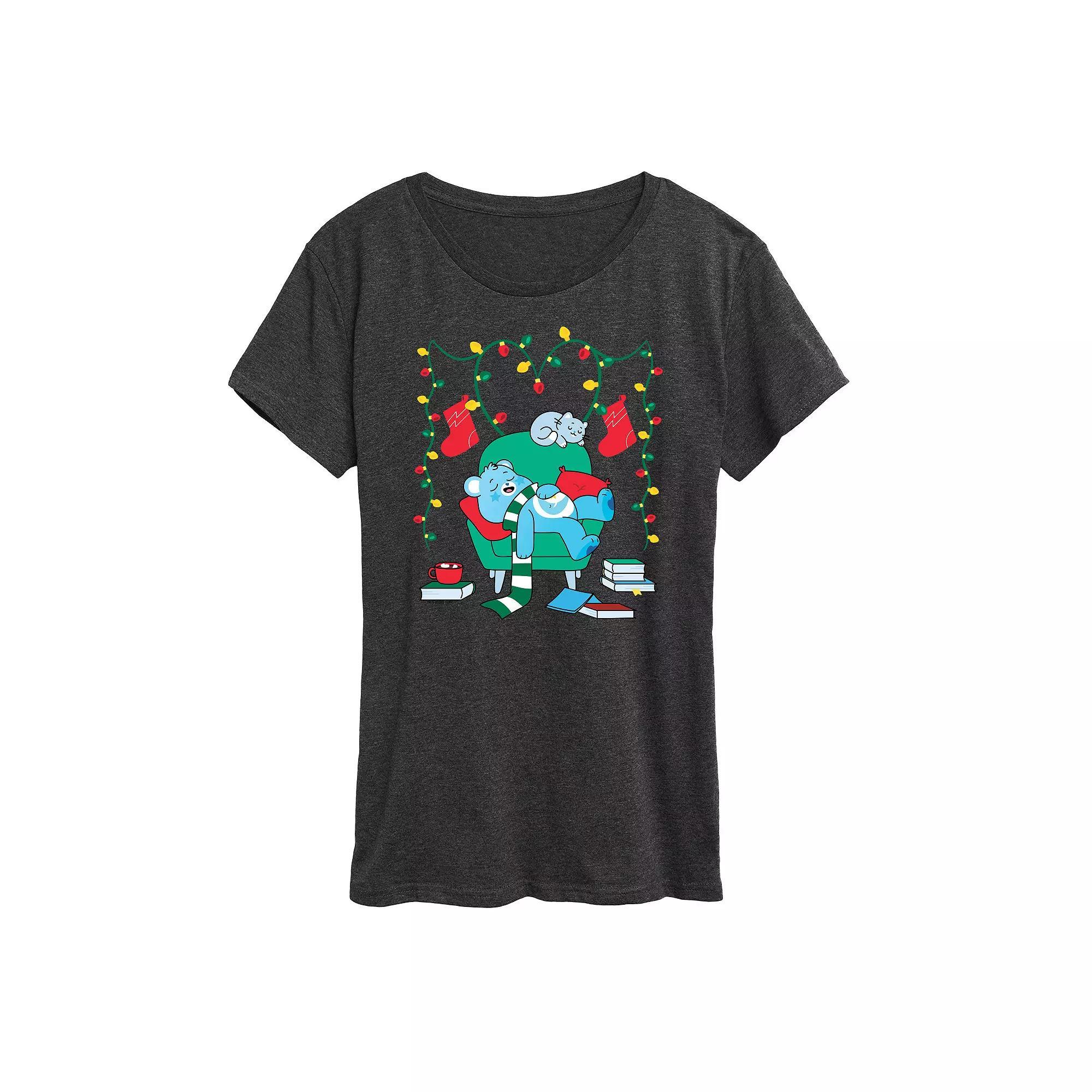 Womens Care Bears Cozy Christmas Graphic Tee, Girls Product Image