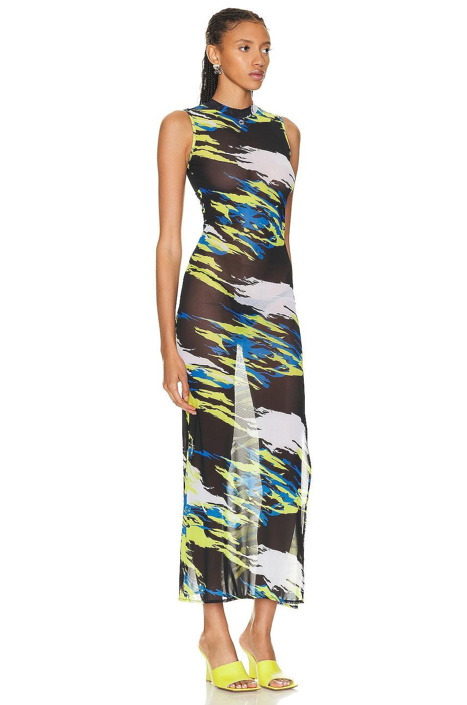 Coperni Moto Print Mesh Dress in Black Product Image