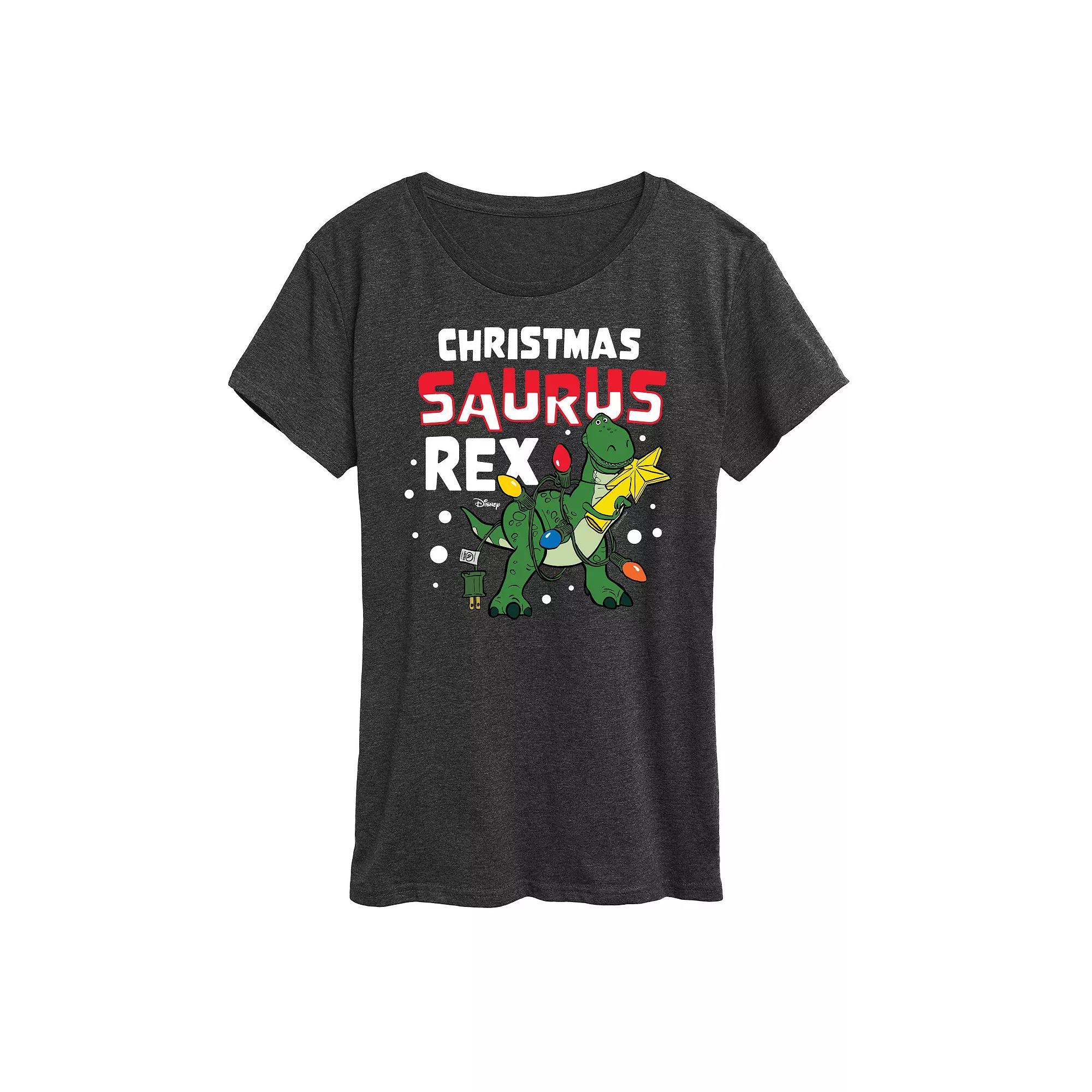 Disney / Pixar's Toy Story Women's Christmas Saurus Rex Graphic Tee, Girl's, Size: Small, Heather Grey Product Image